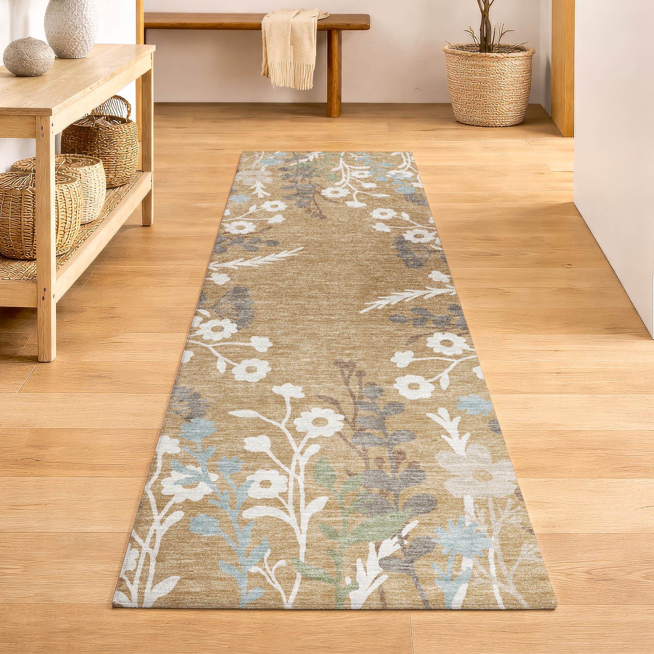 Mostar Machine Washable Transitional Gold Rug 2'3" x 7'6" #shape_Runner