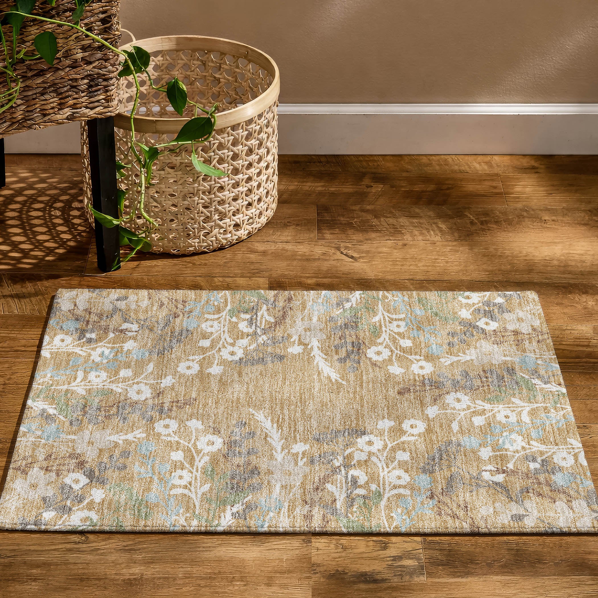 Mostar Machine Washable Transitional Gold Rug 1'8" x 2'6" #shape_Rectangle