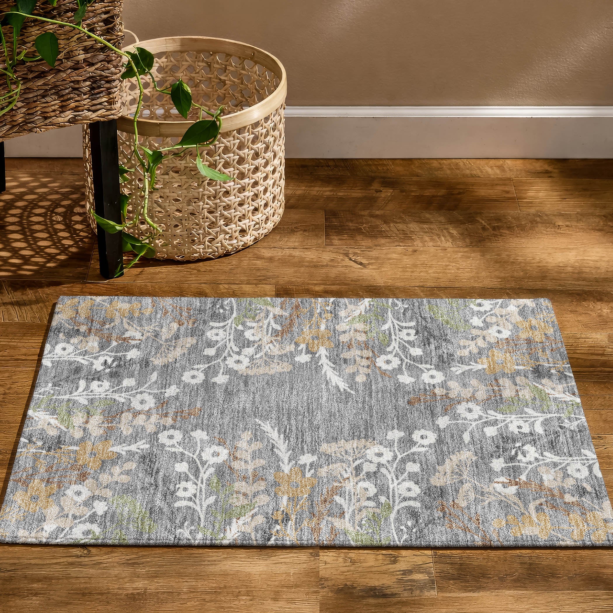 Mostar Machine Washable Transitional Gray Rug 1'8" x 2'6" #shape_Rectangle