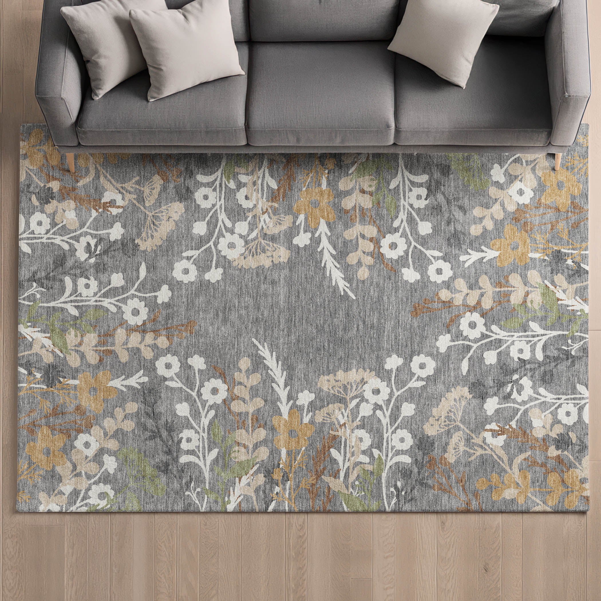 Mostar Machine Washable Transitional Gray Rug 3' x 5' #shape_Rectangle
