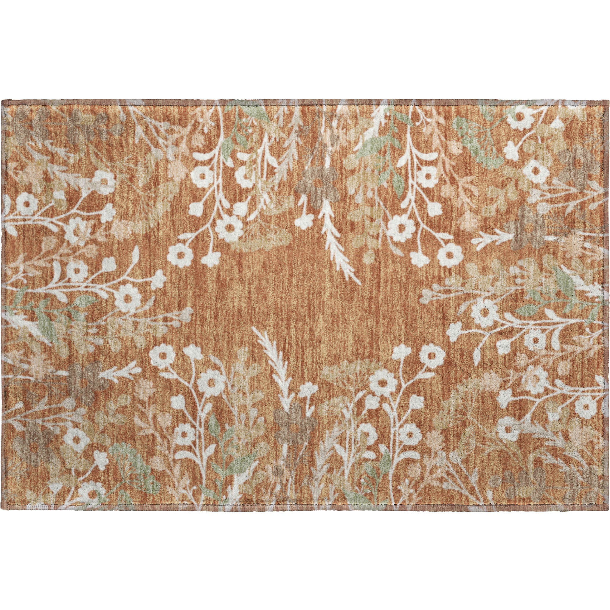 Mostar Machine Washable Transitional Paprika Orange Rug 1'8" x 2'6" #shape_Rectangle