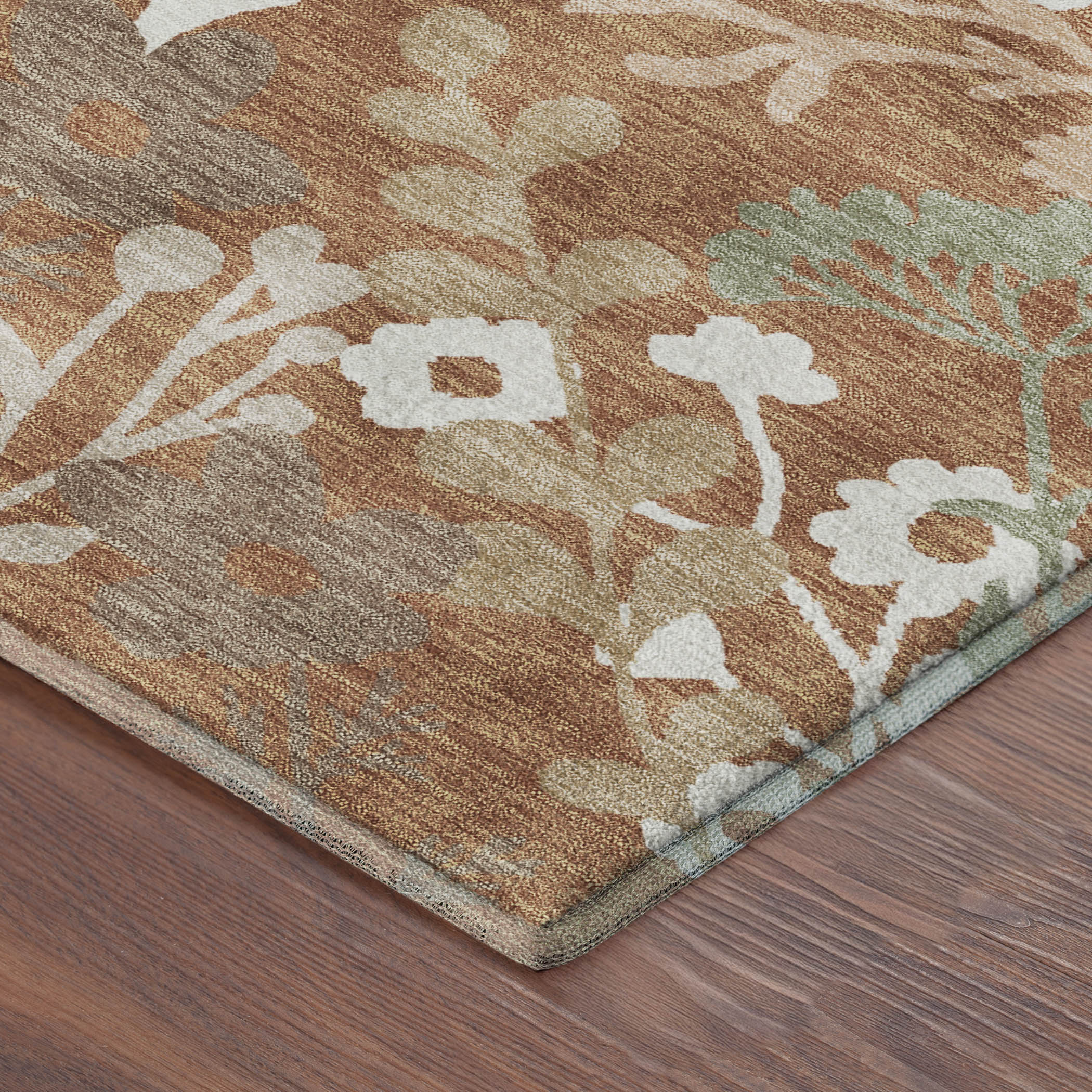 Mostar Machine Washable Transitional Paprika Orange Rug 1'8" x 2'6" #shape_Rectangle