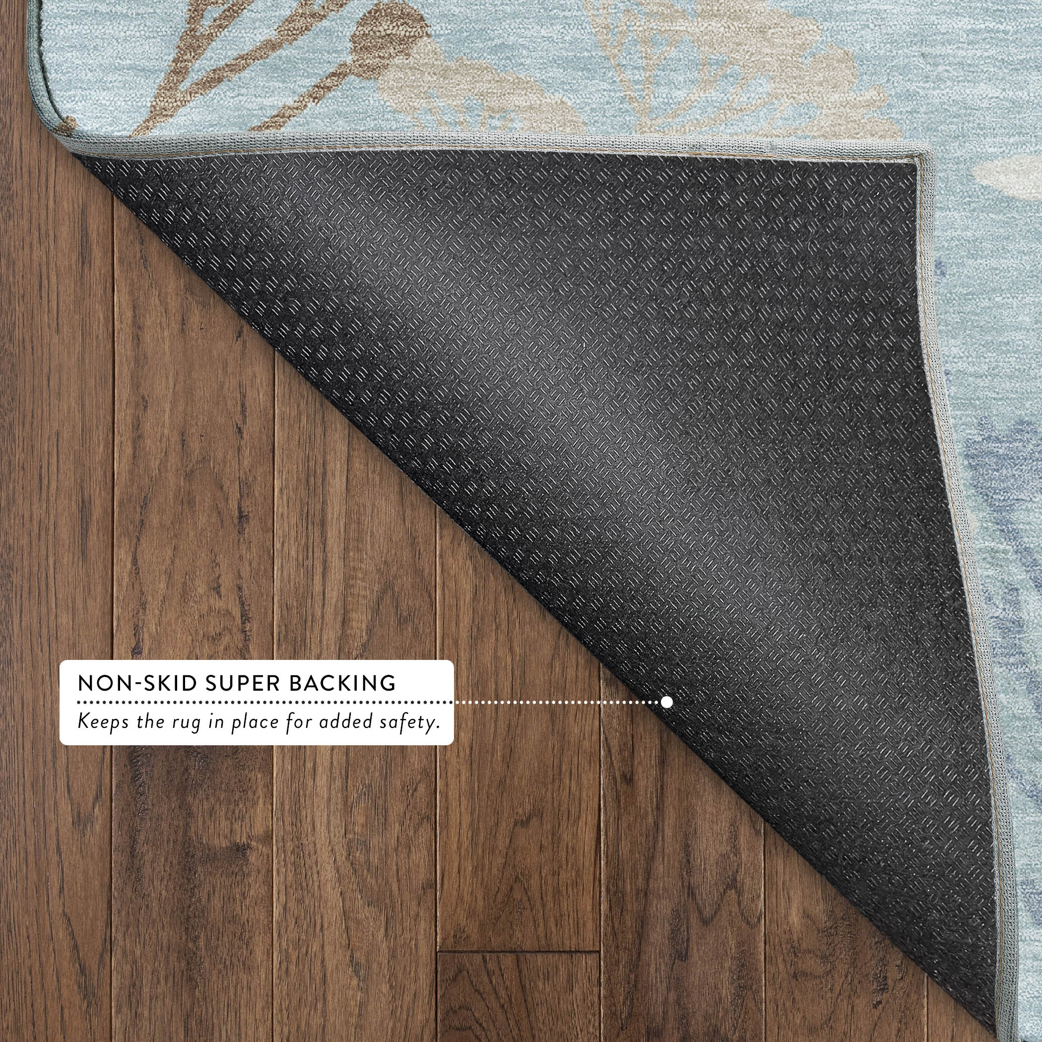 Mostar Machine Washable Transitional Sky Blue Rug 1'8" x 2'6" #shape_Rectangle