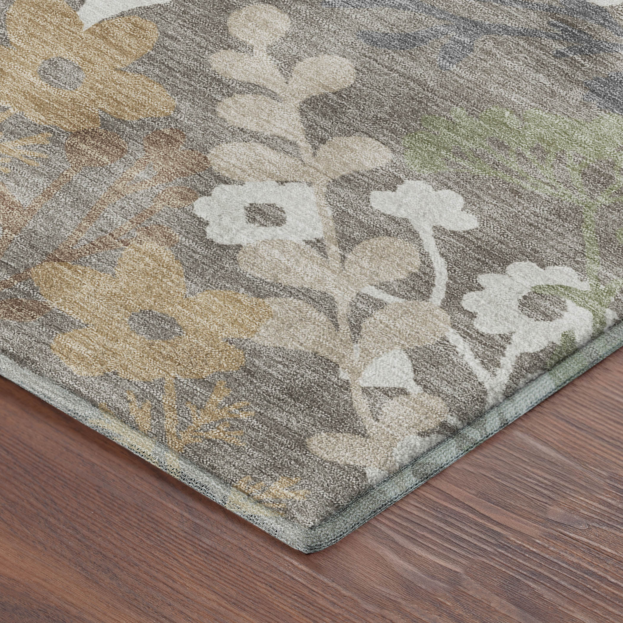 Mostar Machine Washable Transitional Taupe Brown Rug 1'8" x 2'6" #shape_Rectangle