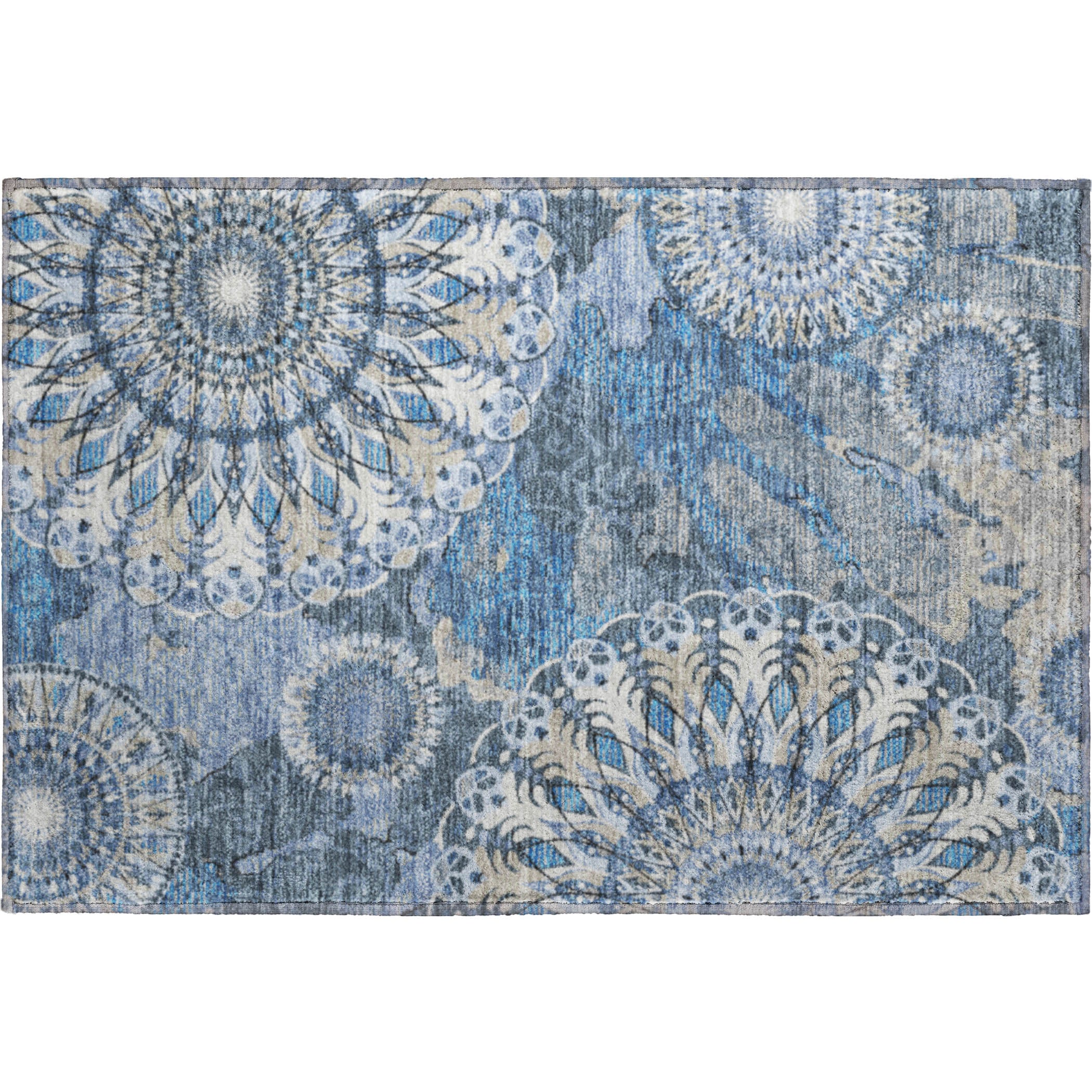 Marrakech Machine Washable Transitional Blue Rug 1'8" x 2'6" #shape_Rectangle