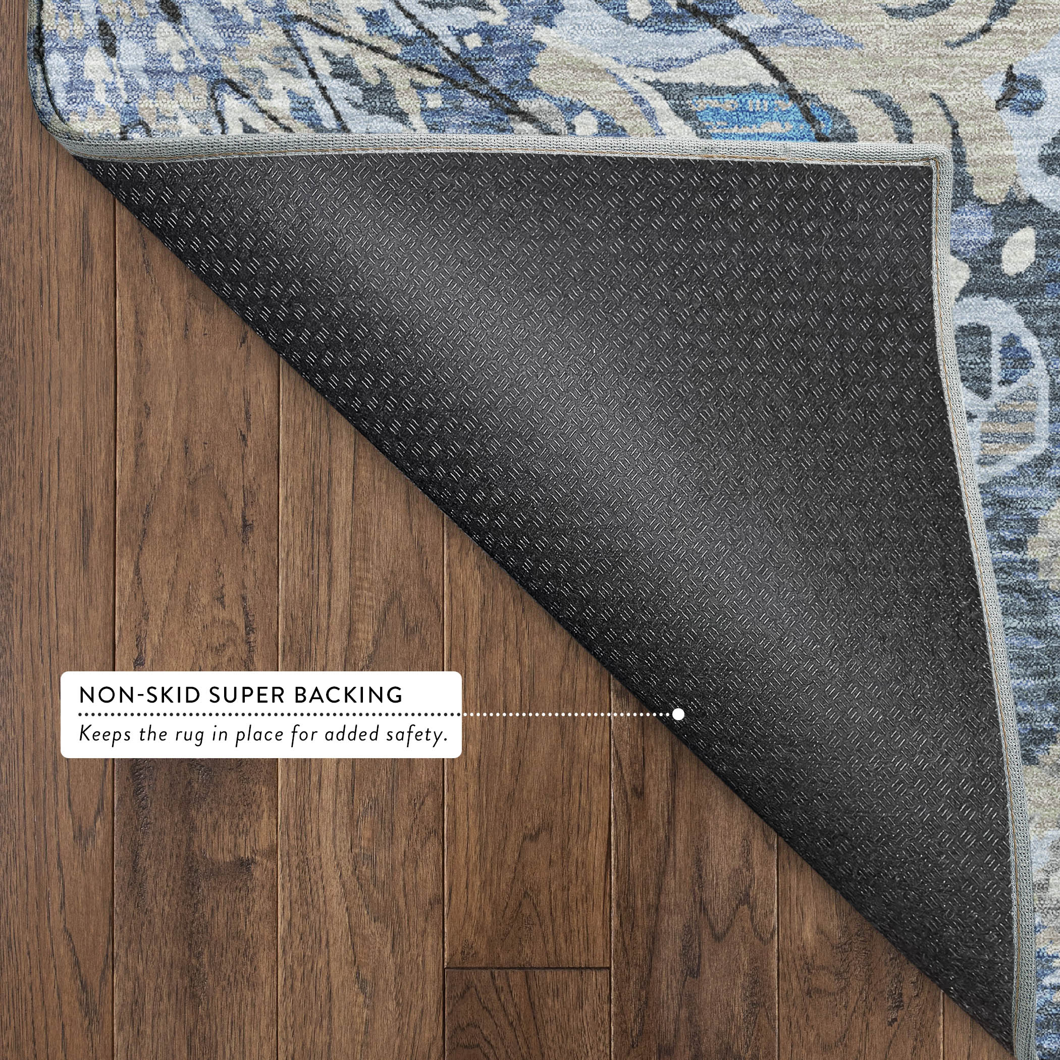 Marrakech Machine Washable Transitional Blue Rug 1'8" x 2'6" #shape_Rectangle