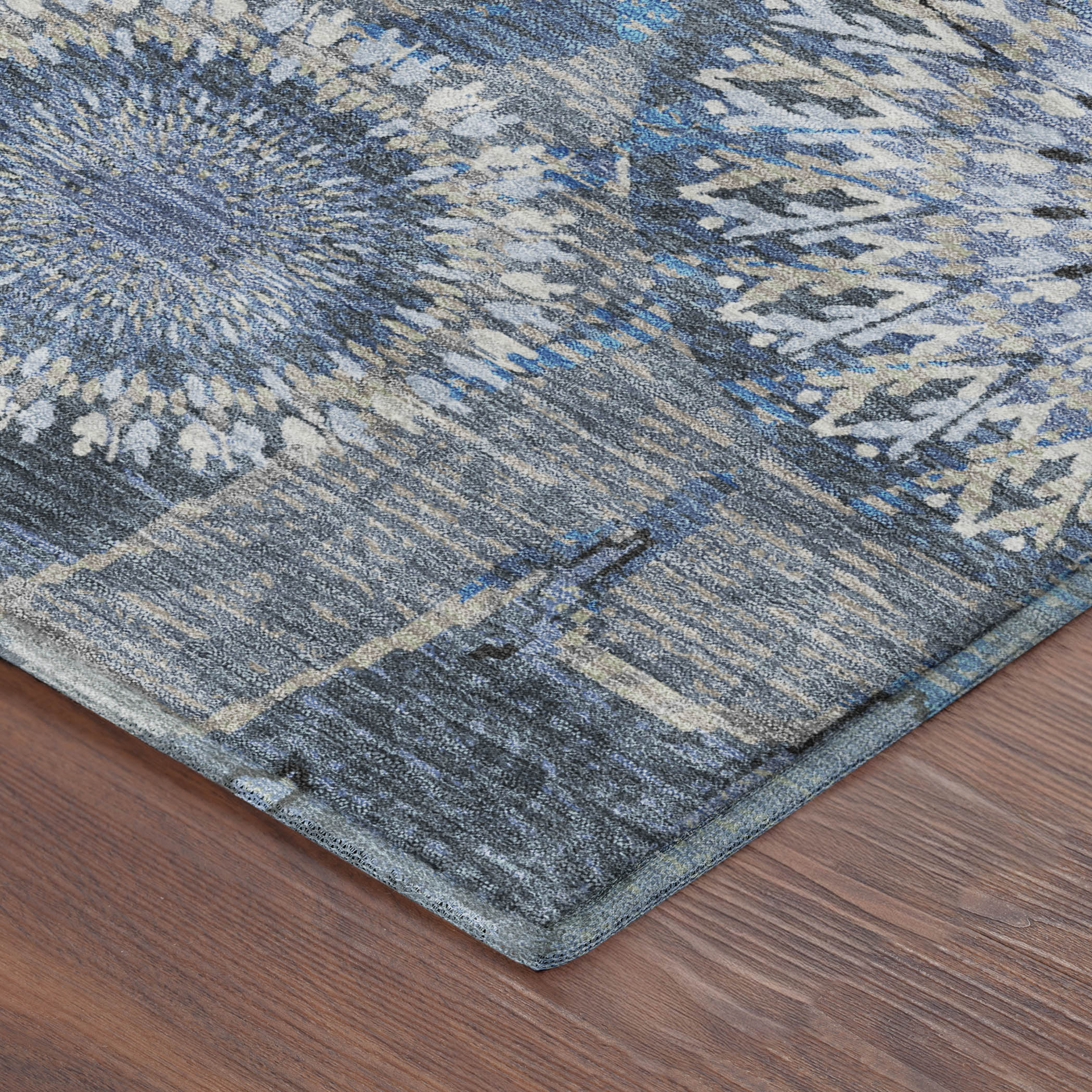 Marrakech Machine Washable Transitional Blue Rug 1'8" x 2'6" #shape_Rectangle