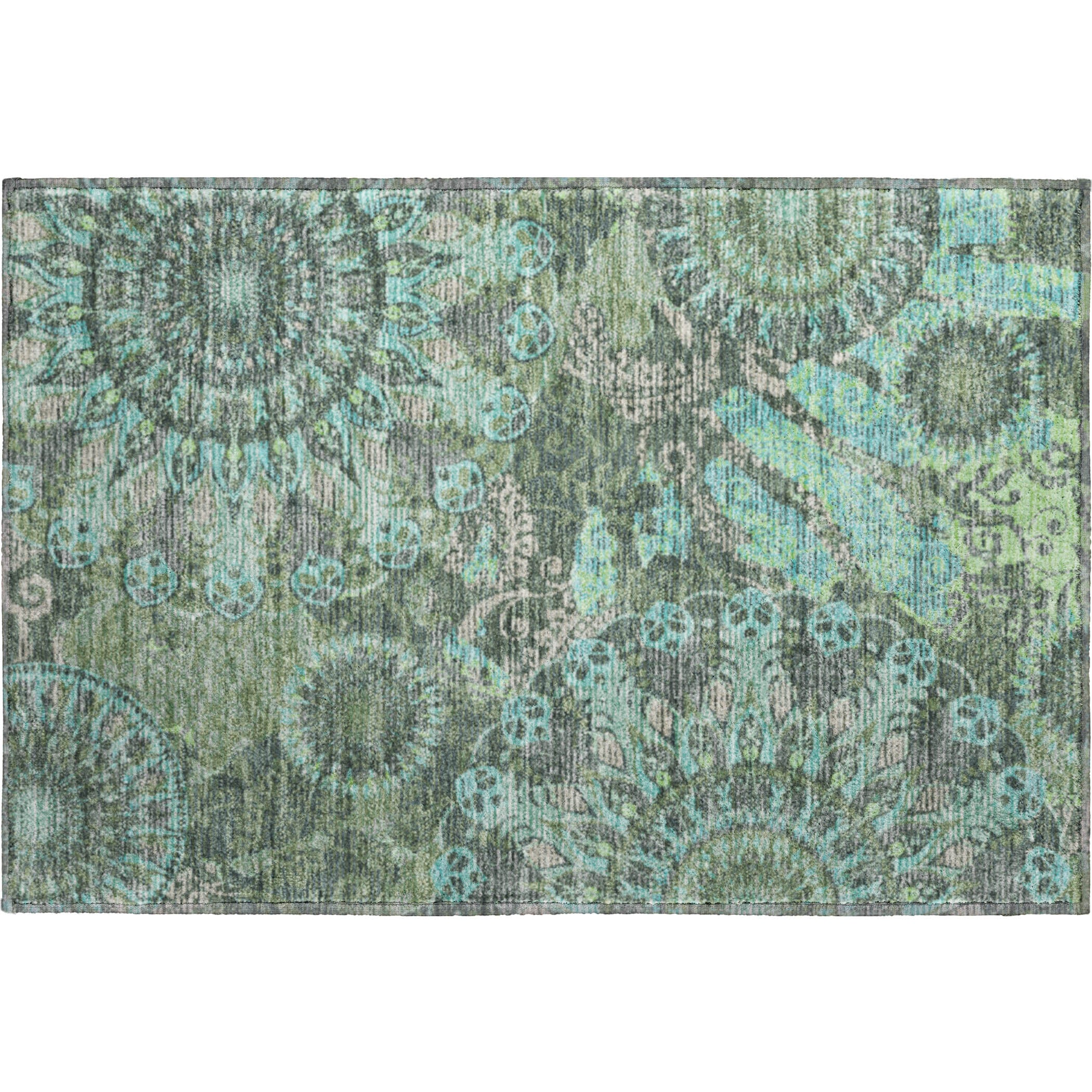 Marrakech Machine Washable Transitional Olive Green Rug 1'8" x 2'6" #shape_Rectangle