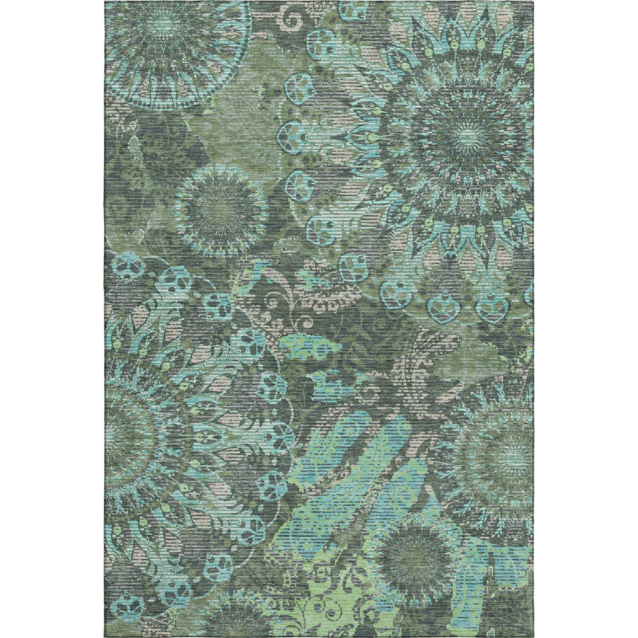 Marrakech Machine Washable Transitional Olive Green Rug 3' x 5' #shape_Rectangle
