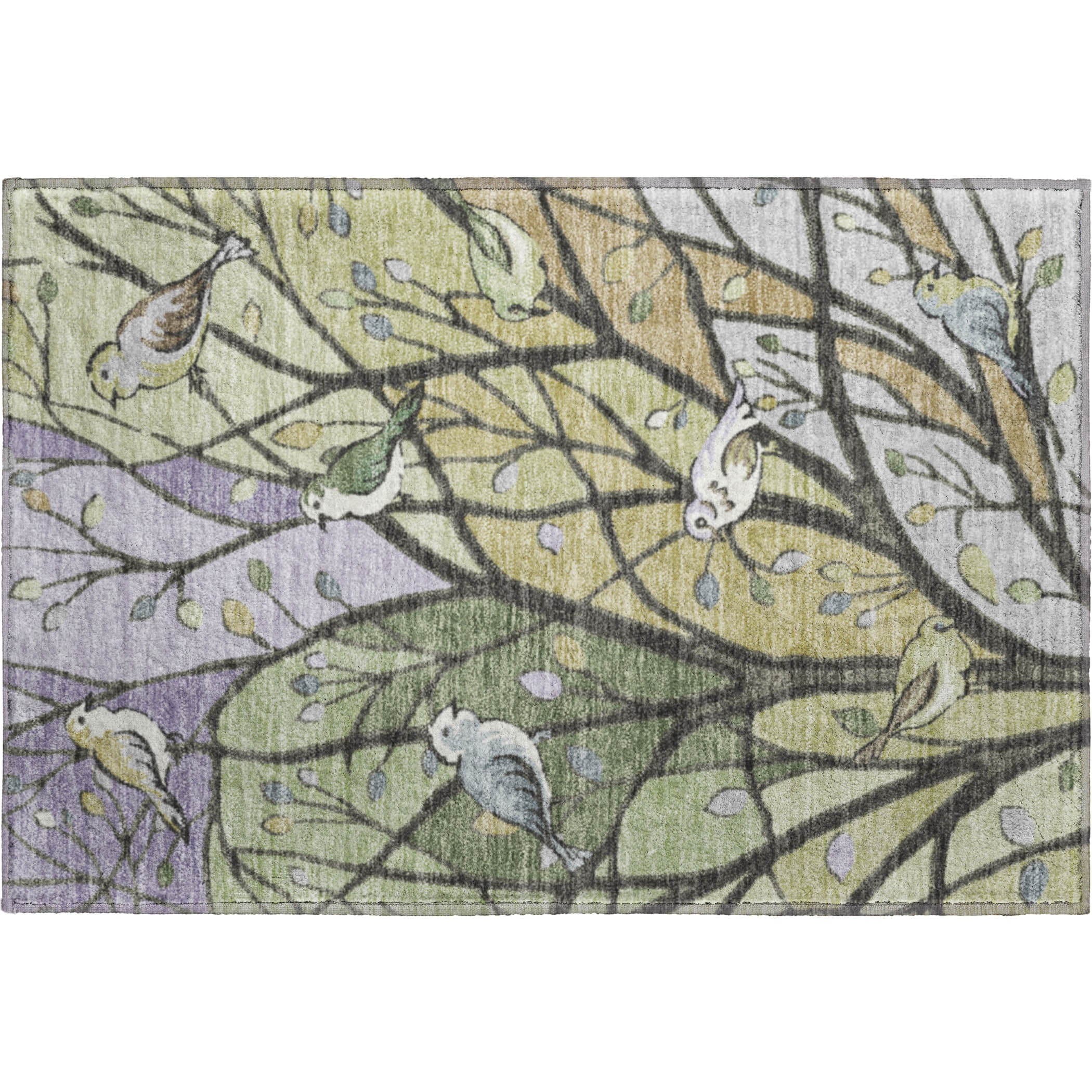 Sintra Machine Washable Transitional Aloe Green Rug 1'8" x 2'6" #shape_Rectangle