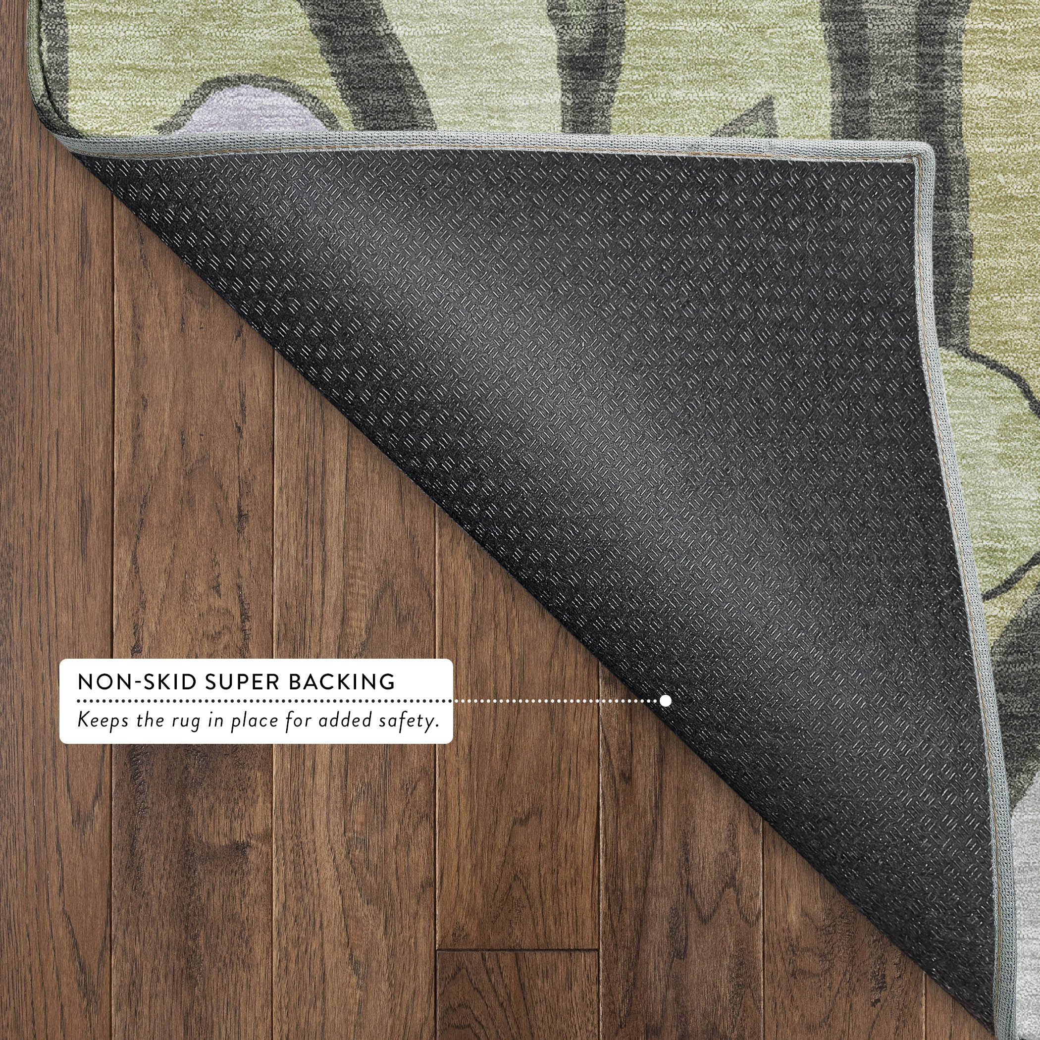Sintra Machine Washable Transitional Aloe Green Rug 1'8" x 2'6" #shape_Rectangle
