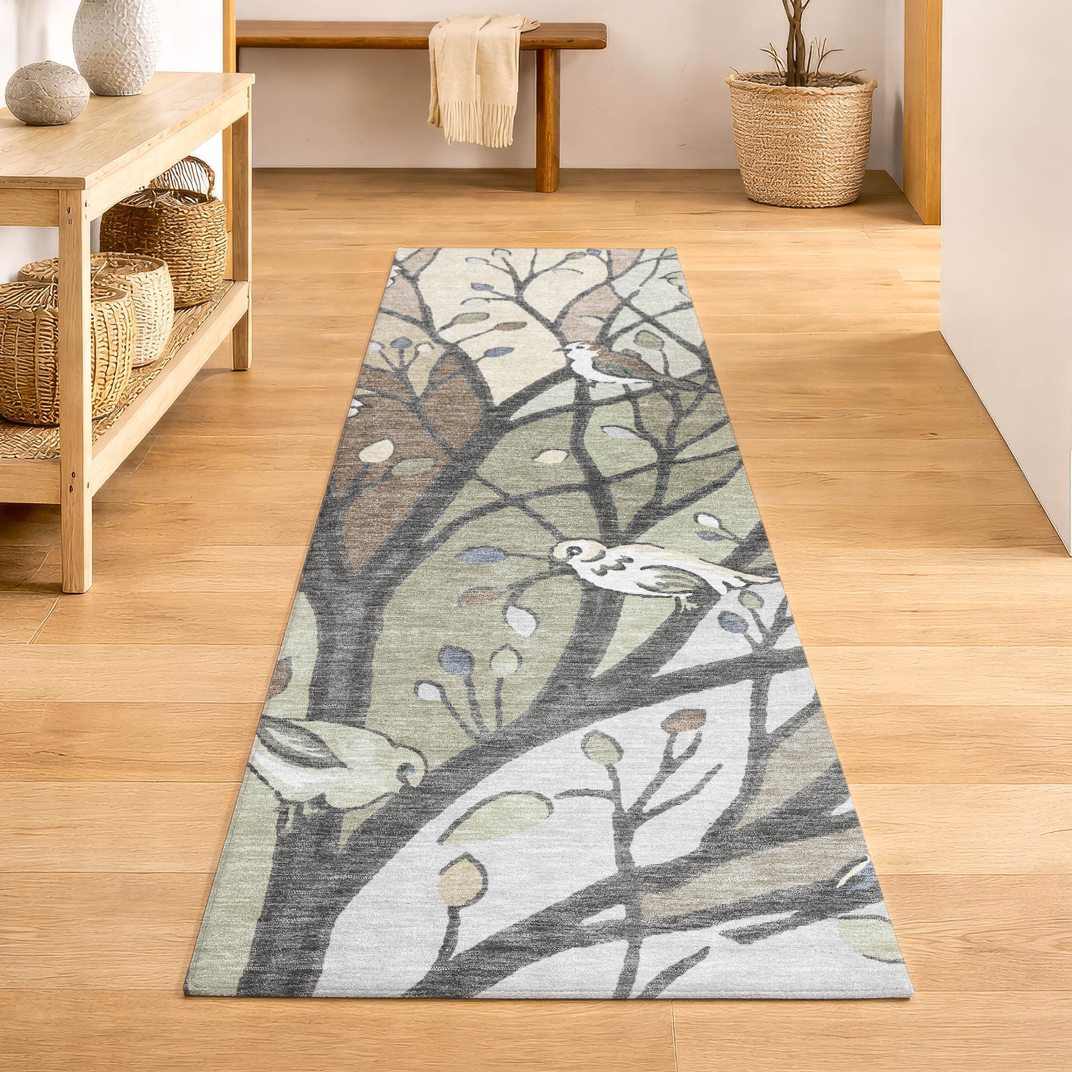 Sintra Machine Washable Transitional Beige Brown Rug 2'3" x 7'6" #shape_Runner