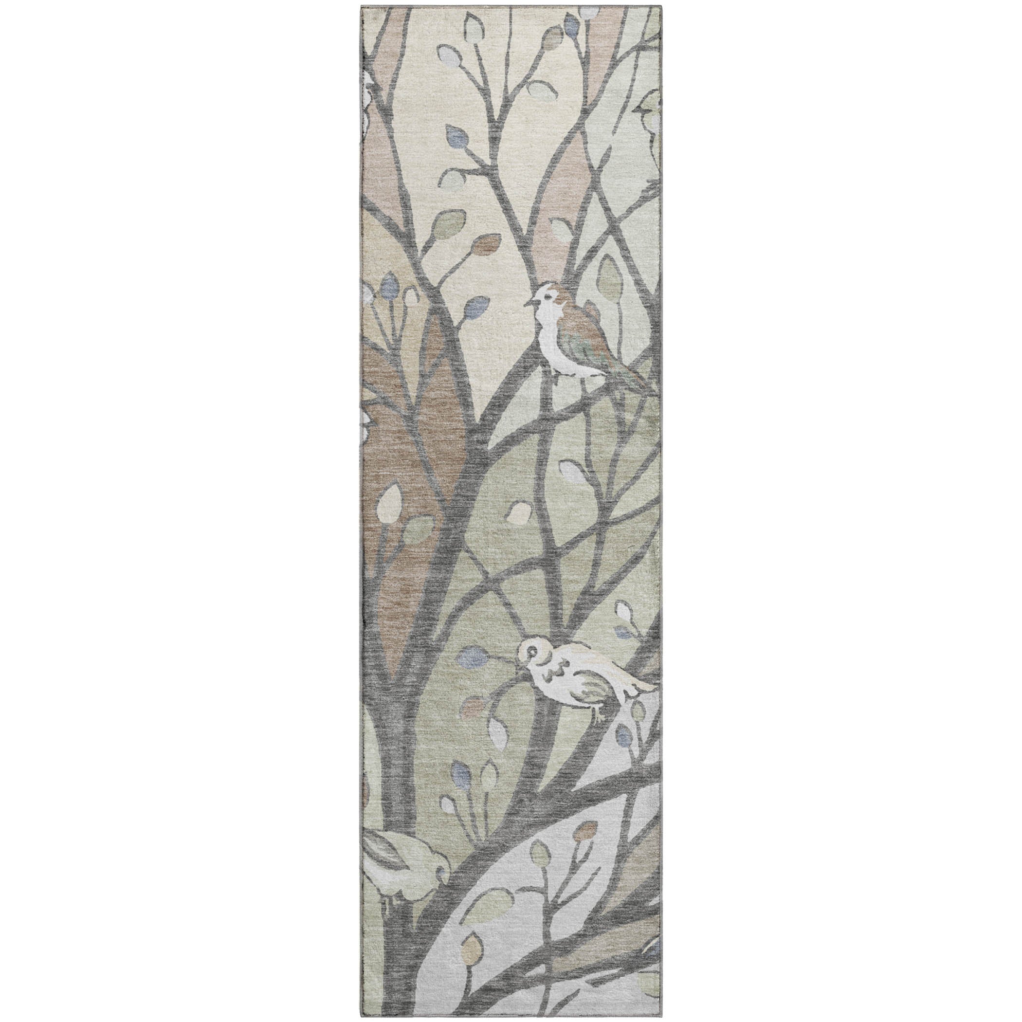 Sintra Machine Washable Transitional Beige Brown Rug 2'3" x 7'6" #shape_Runner