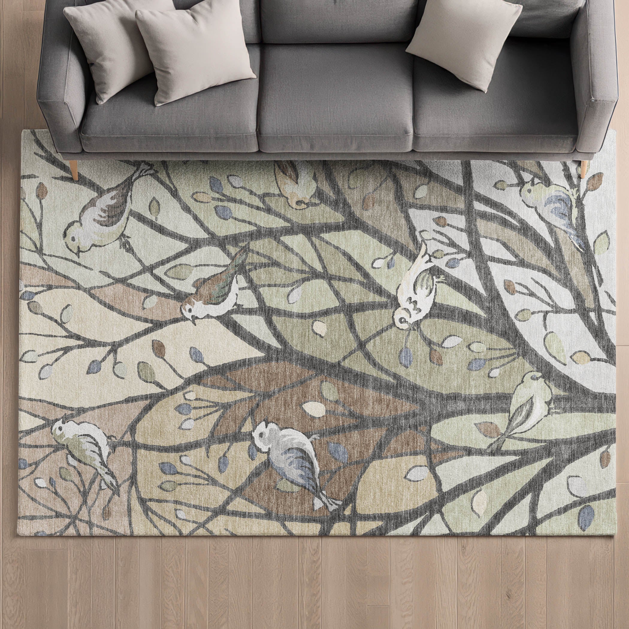 Sintra Machine Washable Transitional Beige Brown Rug 3' x 5' #shape_Rectangle