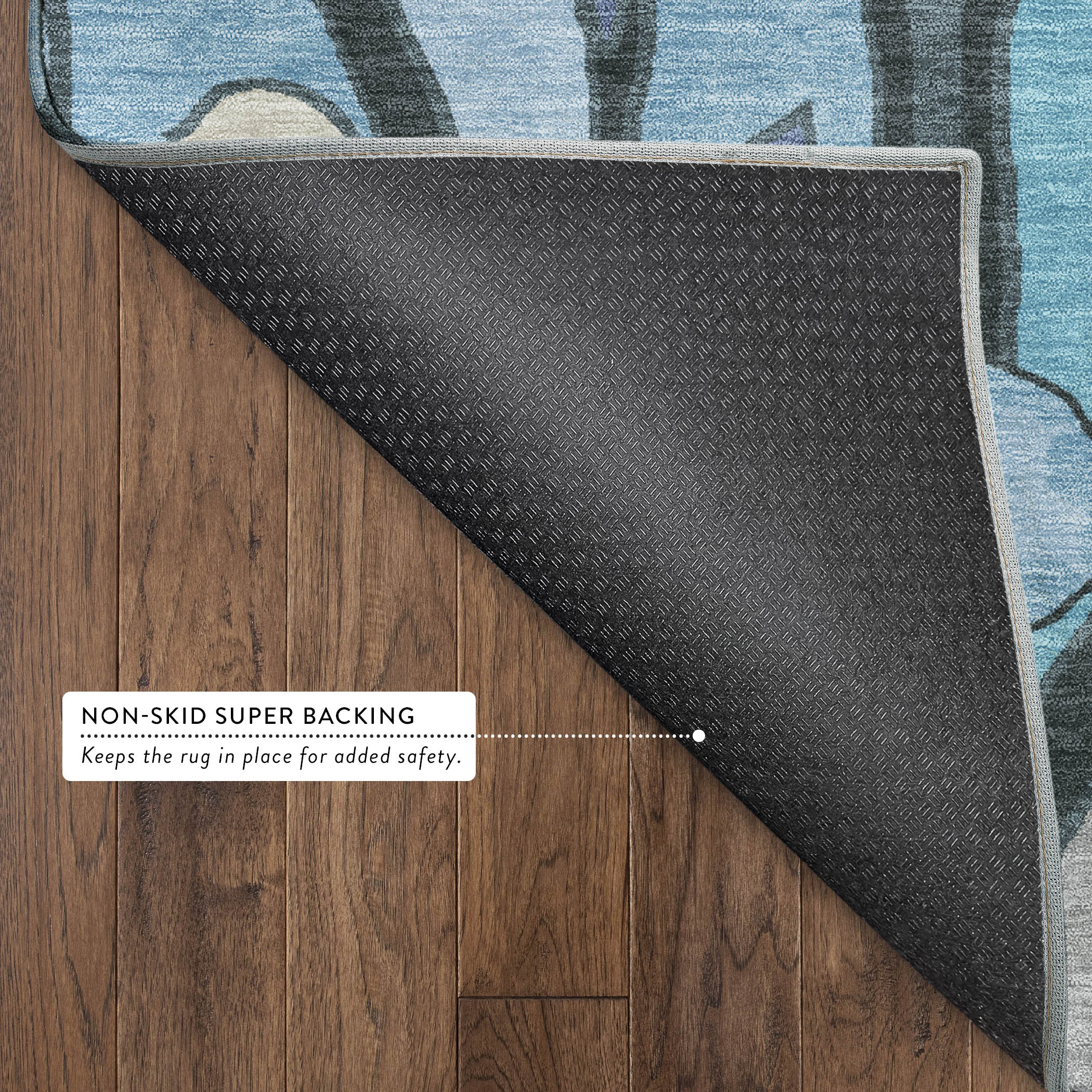 Sintra Machine Washable Transitional Blue Rug 1'8" x 2'6" #shape_Rectangle