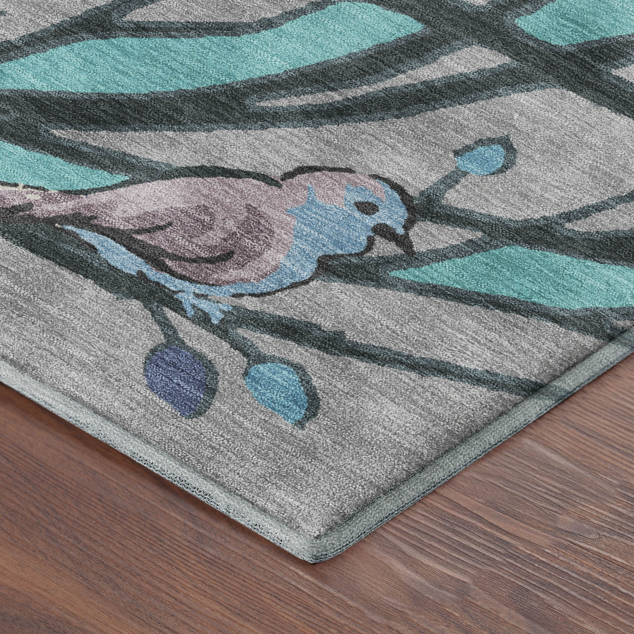 Sintra Machine Washable Transitional Blue Rug 1'8" x 2'6" #shape_Rectangle