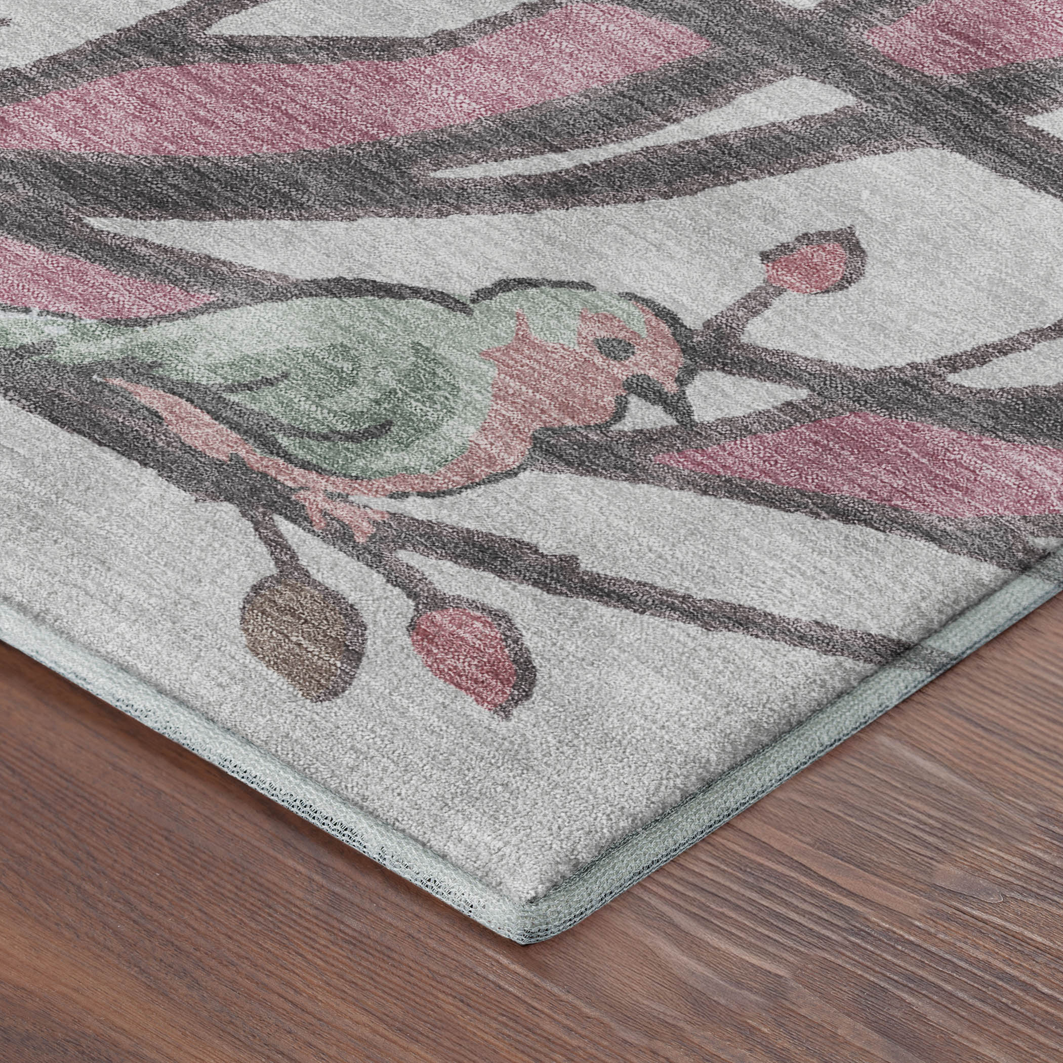 Sintra Machine Washable Transitional Blush Pink Rug 1'8" x 2'6" #shape_Rectangle