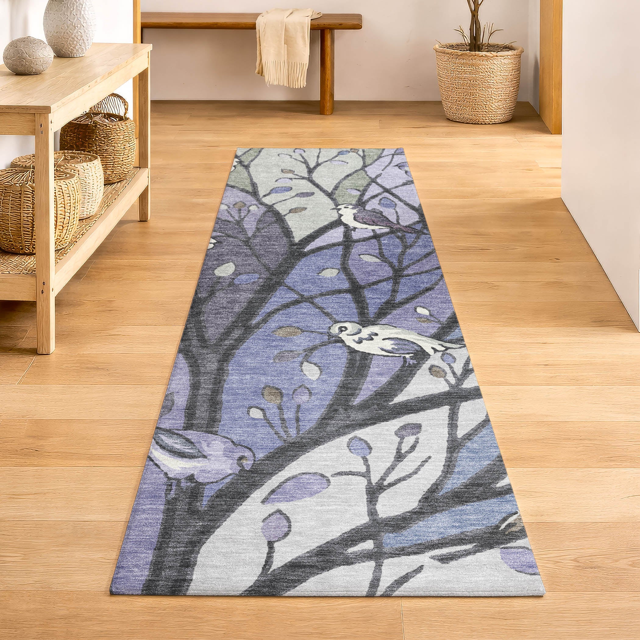 Sintra Machine Washable Transitional Purple Rug 2'3" x 7'6" #shape_Runner