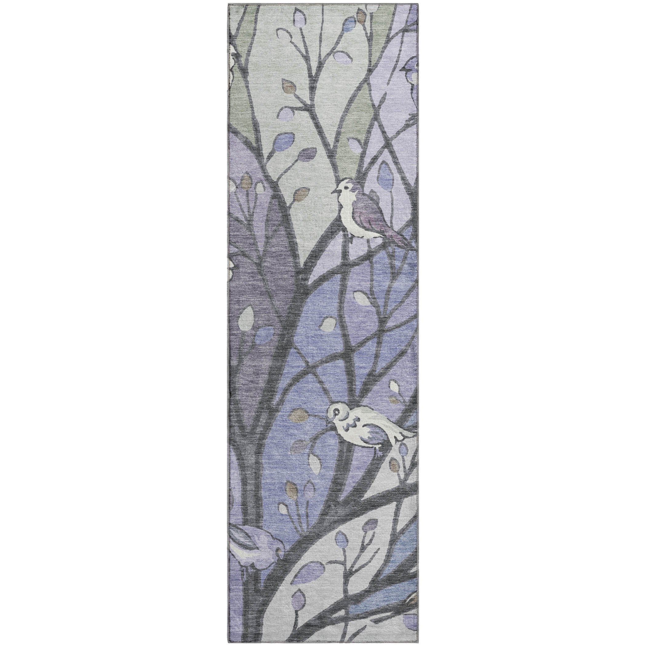 Sintra Machine Washable Transitional Purple Rug 2'3" x 7'6" #shape_Runner