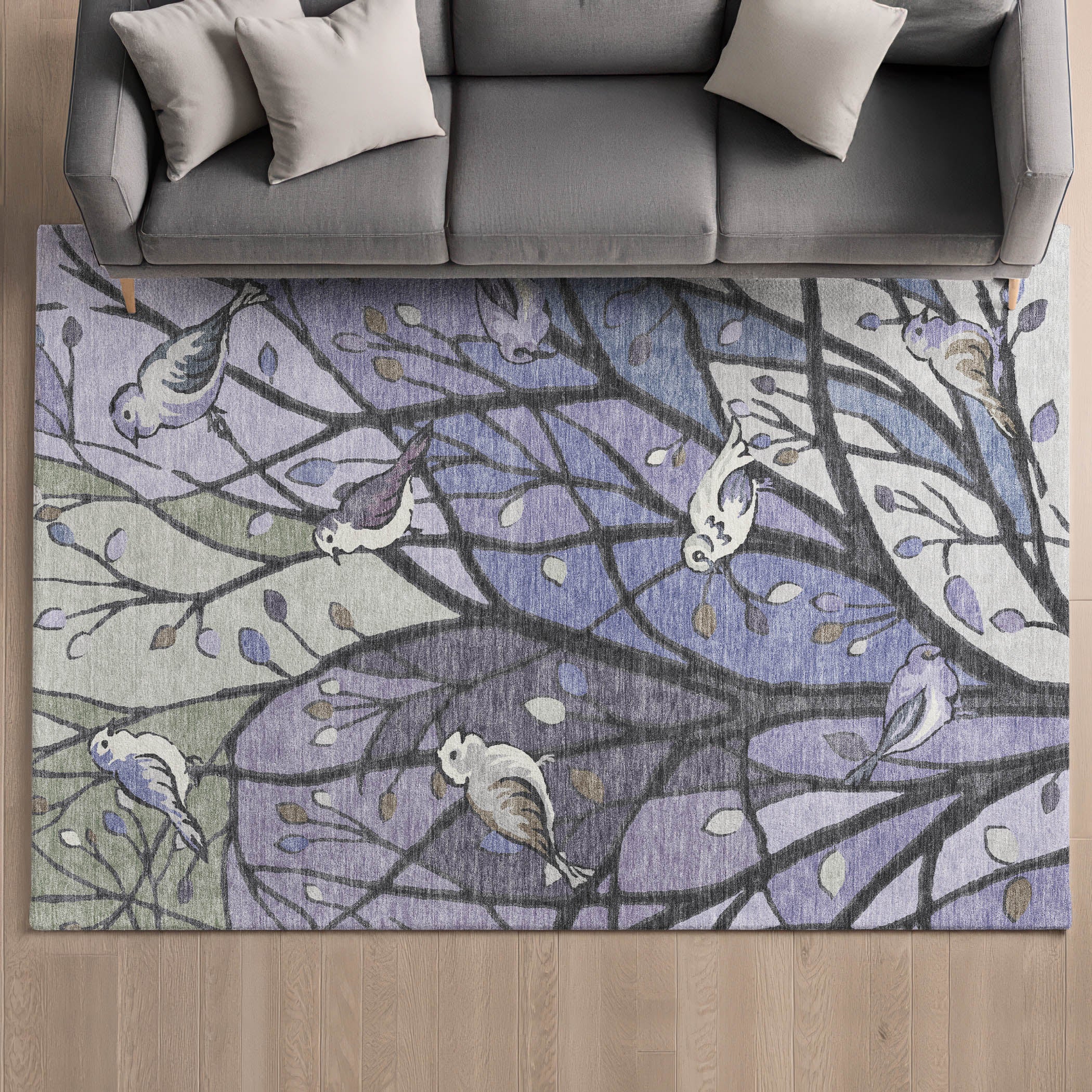 Sintra Machine Washable Transitional Purple Rug 3' x 5' #shape_Rectangle