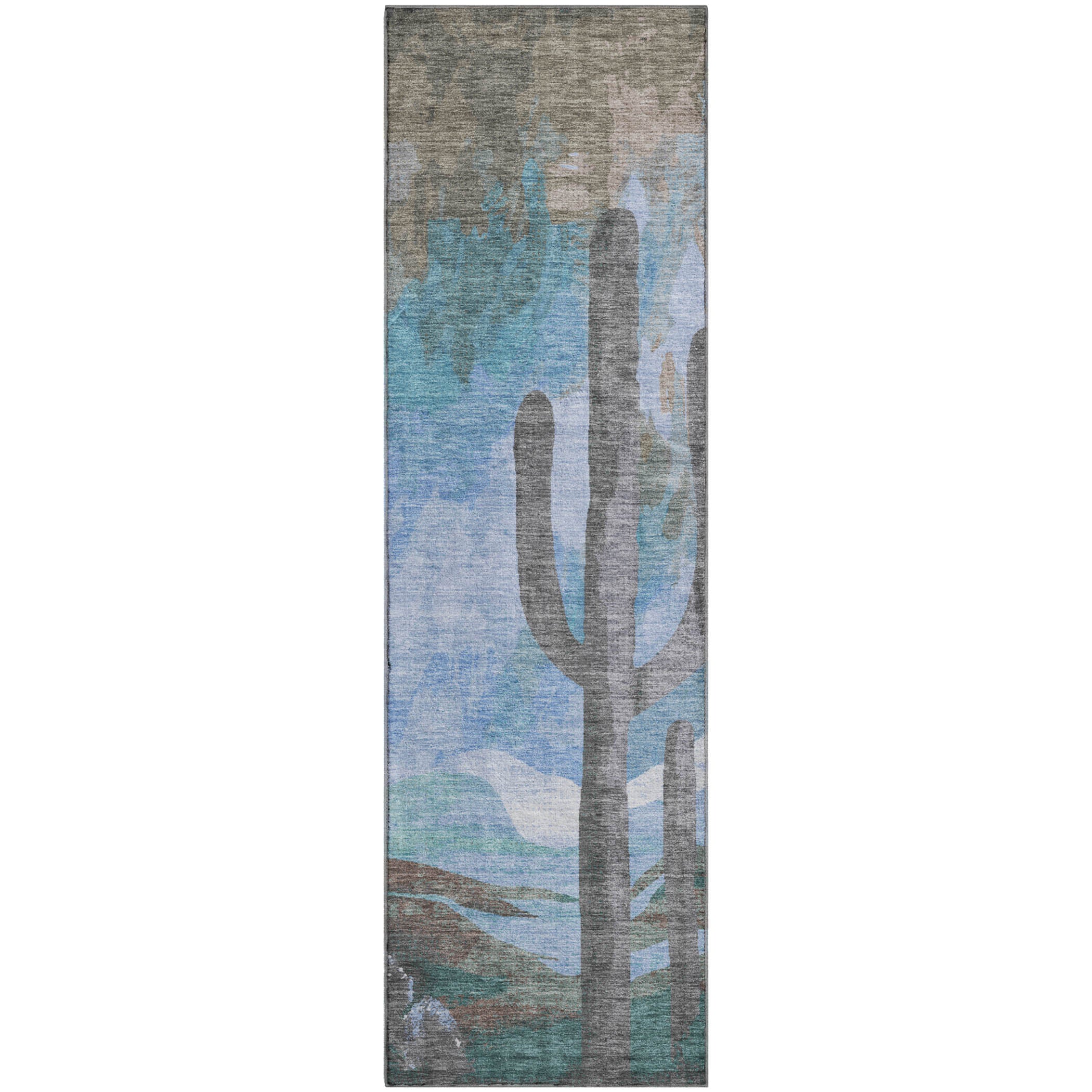 Cartagena Machine Washable Transitional Brown Rug 2'3" x 7'6" #shape_Runner