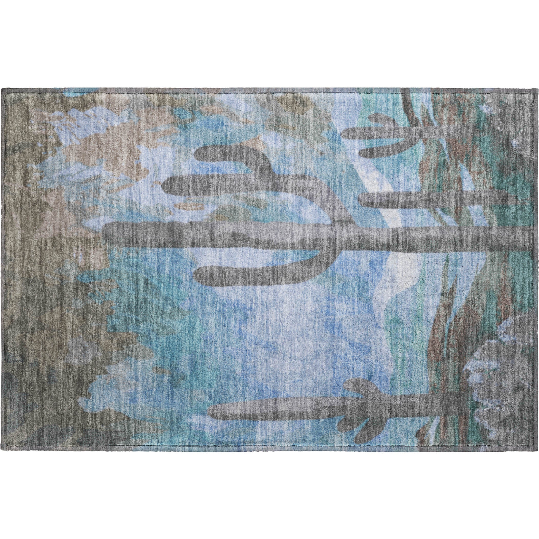 Cartagena Machine Washable Transitional Brown Rug 1'8" x 2'6" #shape_Rectangle