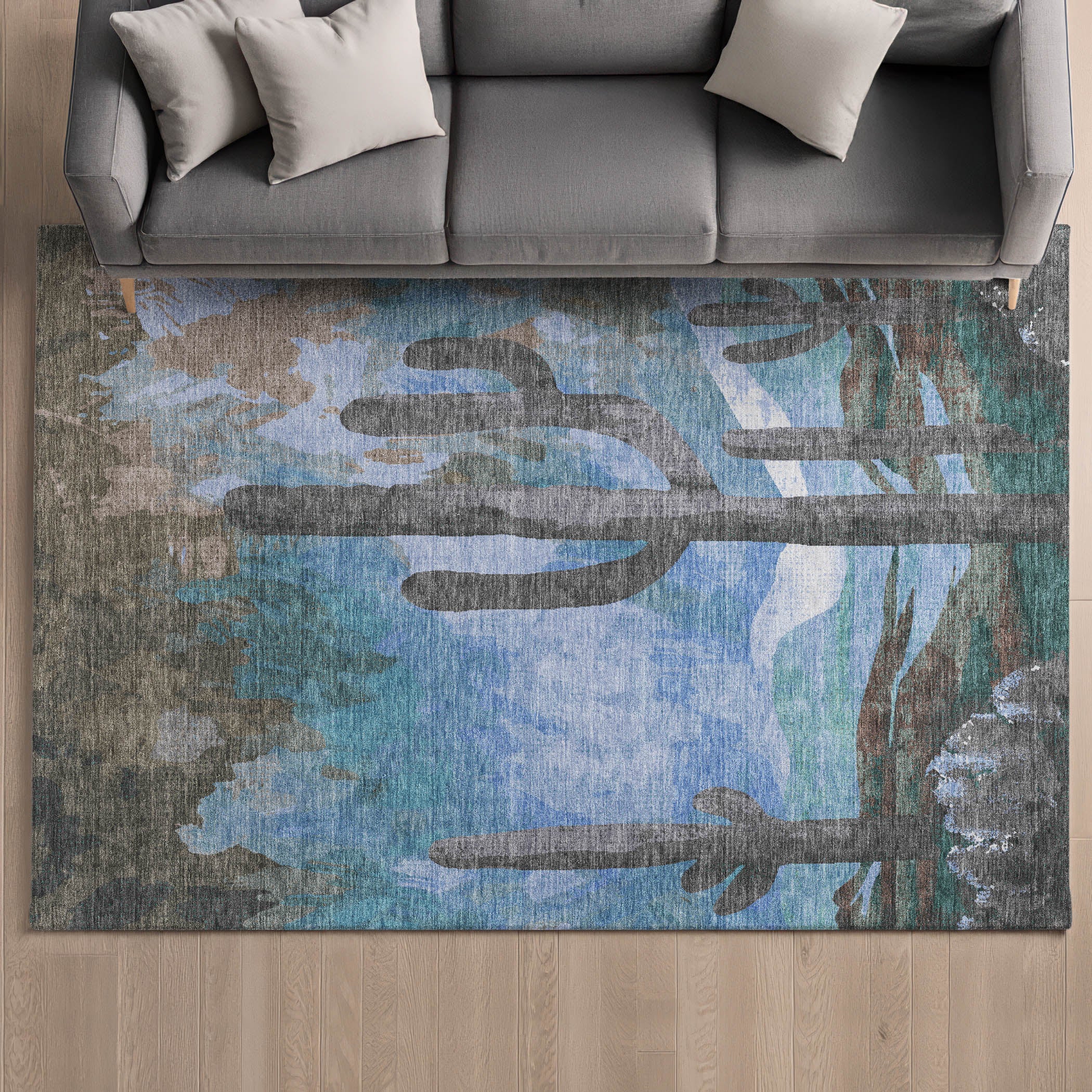 Cartagena Machine Washable Transitional Brown Rug 3' x 5' #shape_Rectangle