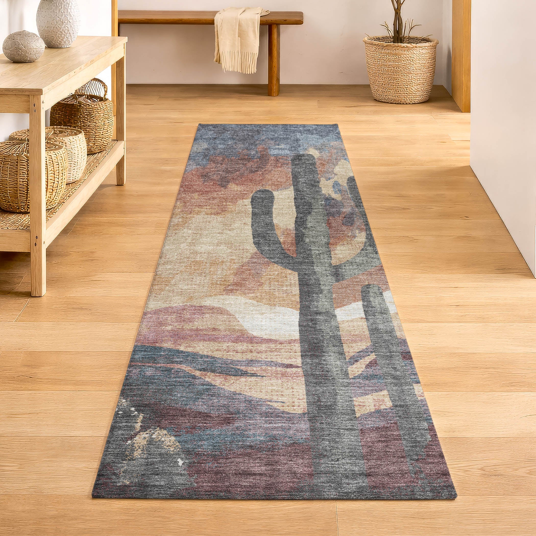 Cartagena Machine Washable Transitional Copper Orange Rug 2'3" x 7'6" #shape_Runner