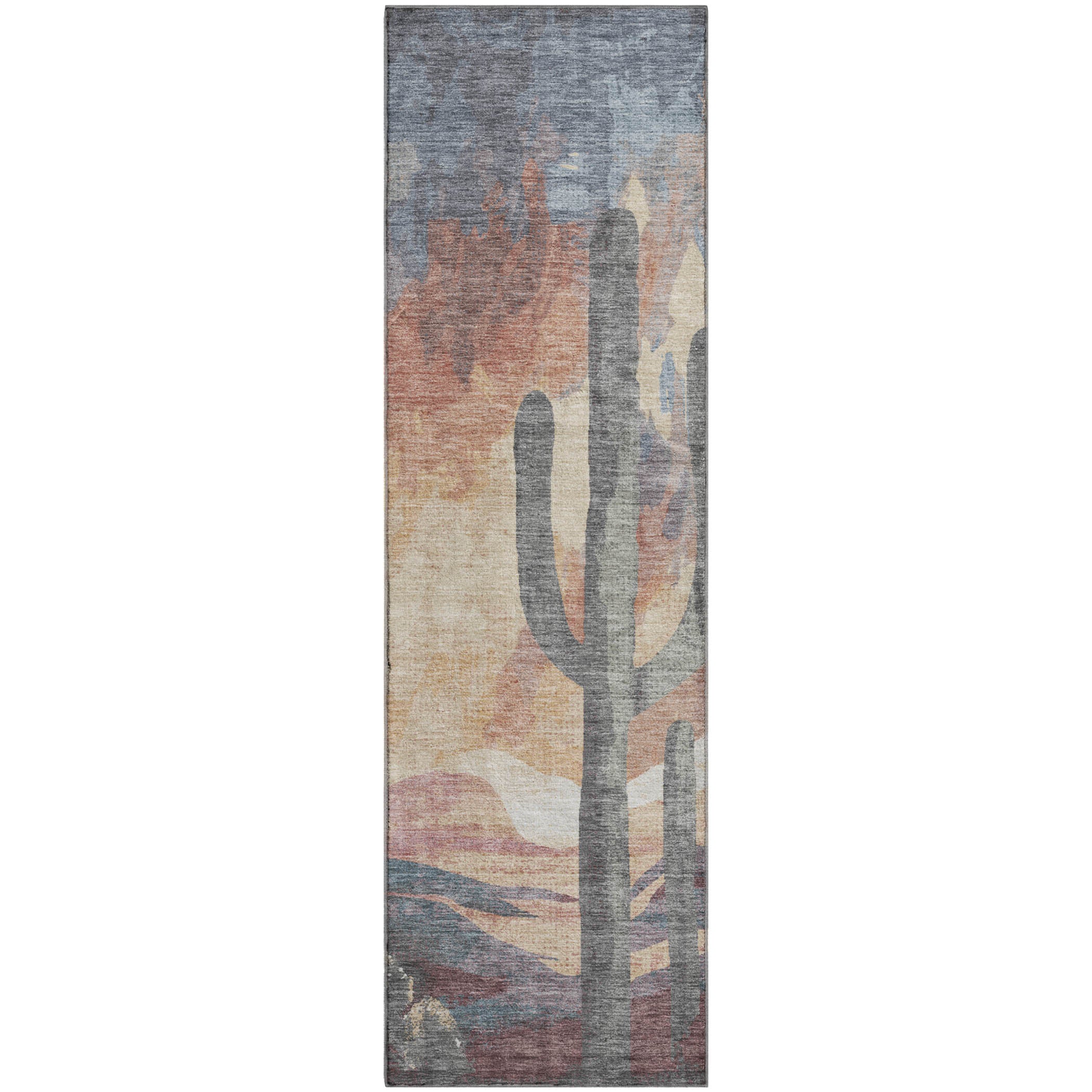Cartagena Machine Washable Transitional Copper Orange Rug 2'3" x 7'6" #shape_Runner