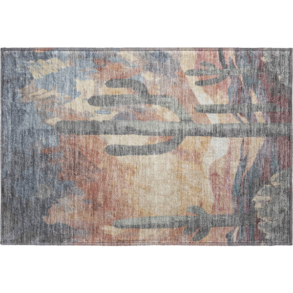 Cartagena Machine Washable Transitional Copper Orange Rug 1'8" x 2'6"