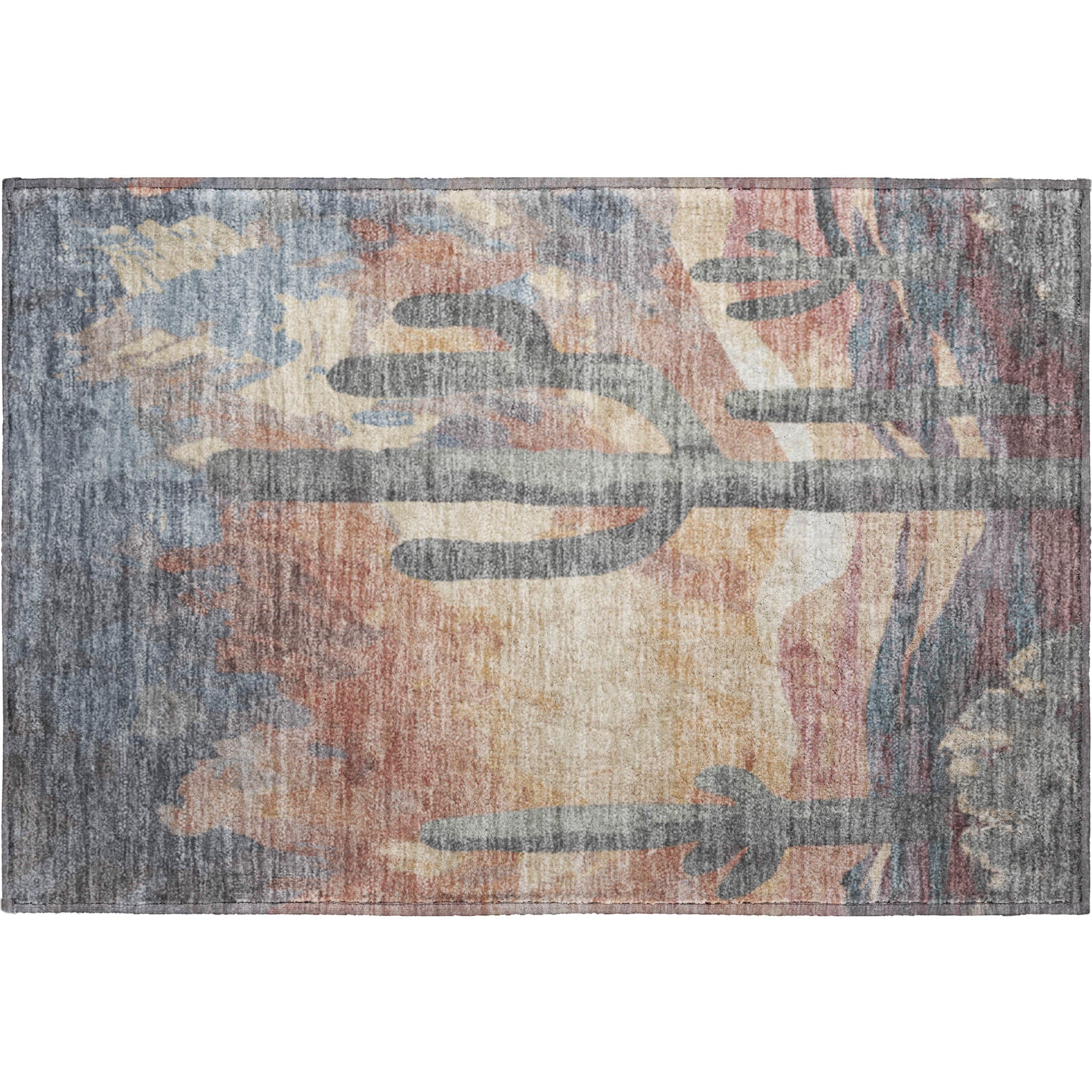 Cartagena Machine Washable Transitional Copper Orange Rug 1'8" x 2'6" #shape_Rectangle