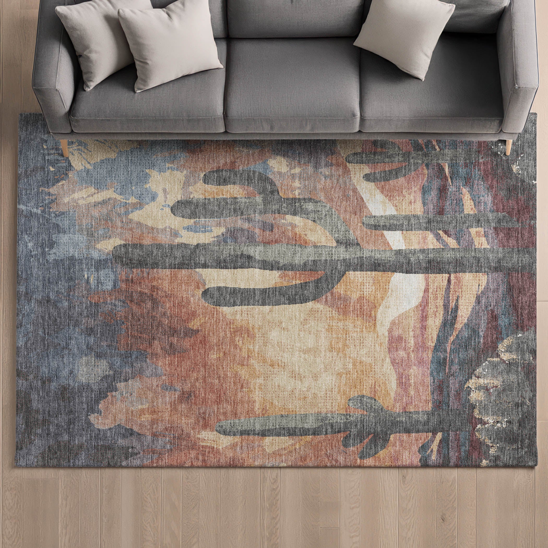 Cartagena Machine Washable Transitional Copper Orange Rug 3' x 5' #shape_Rectangle