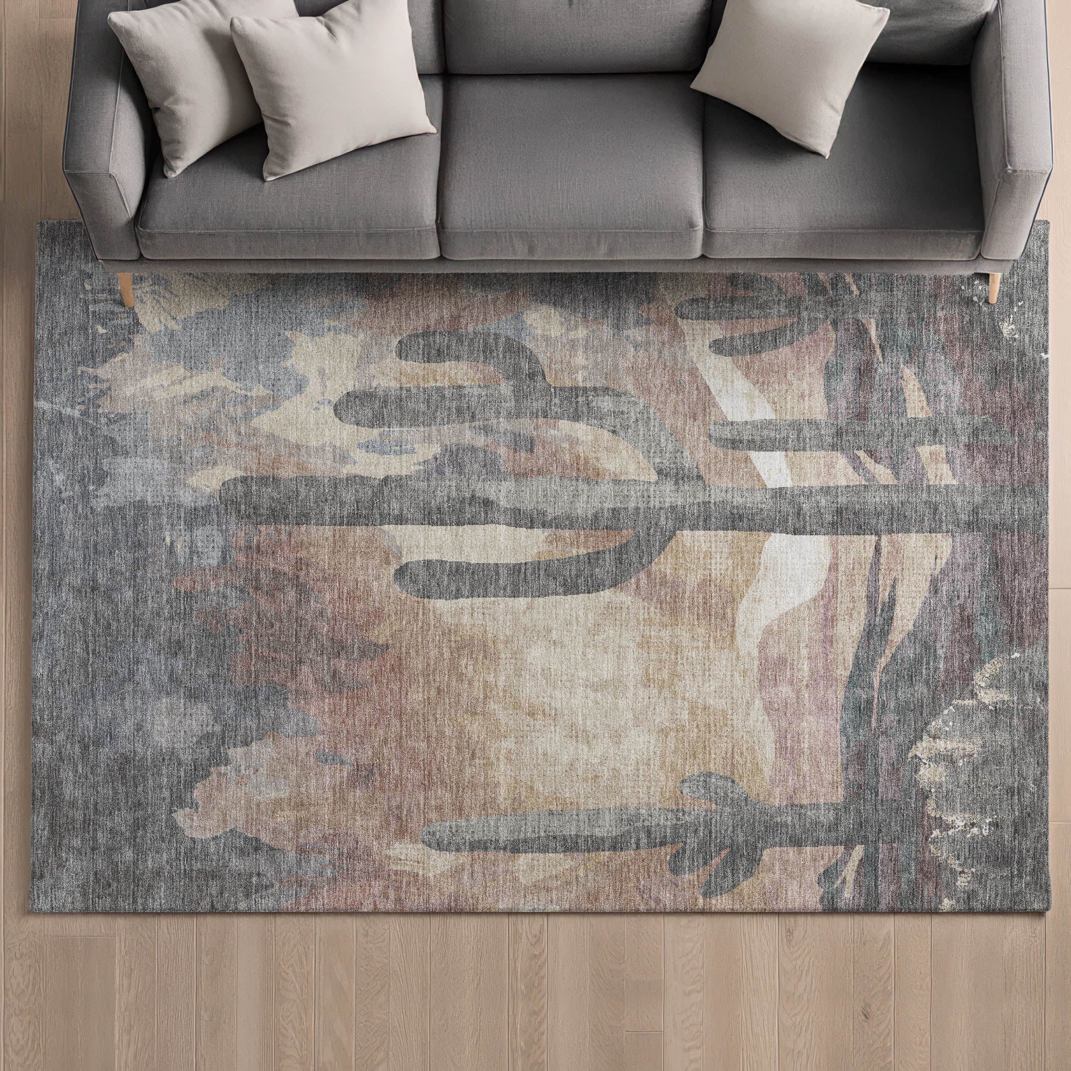Cartagena Machine Washable Transitional Taupe Brown Rug 3' x 5' #shape_Rectangle