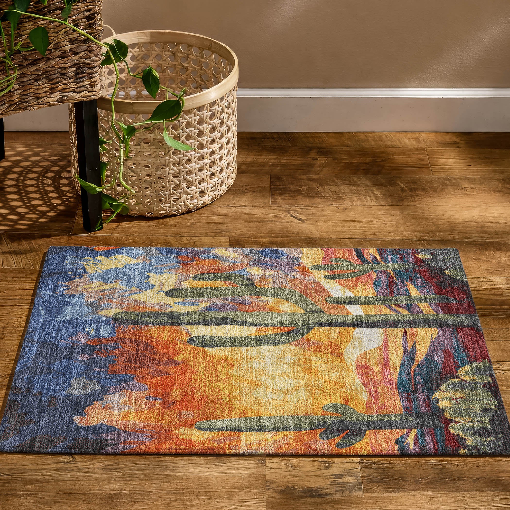 Cartagena Machine Washable Transitional Terracotta Orange Rug 1'8" x 2'6" #shape_Rectangle