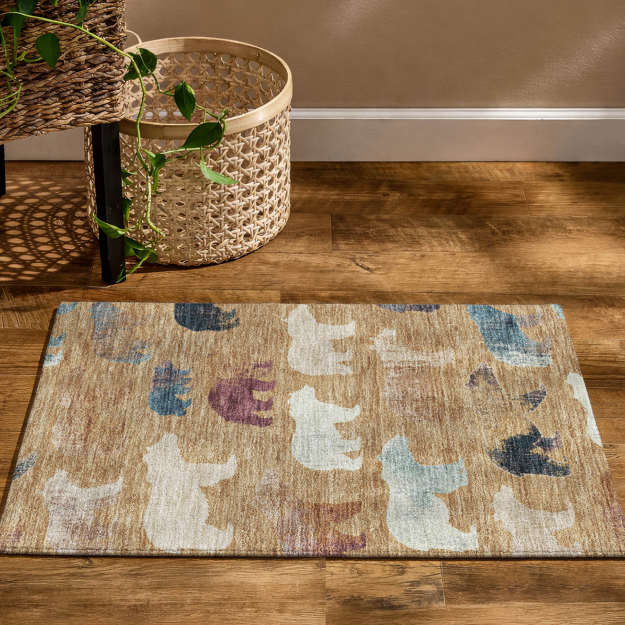 Porto Machine Washable Transitional Gold Rug 1'8" x 2'6" #shape_Rectangle