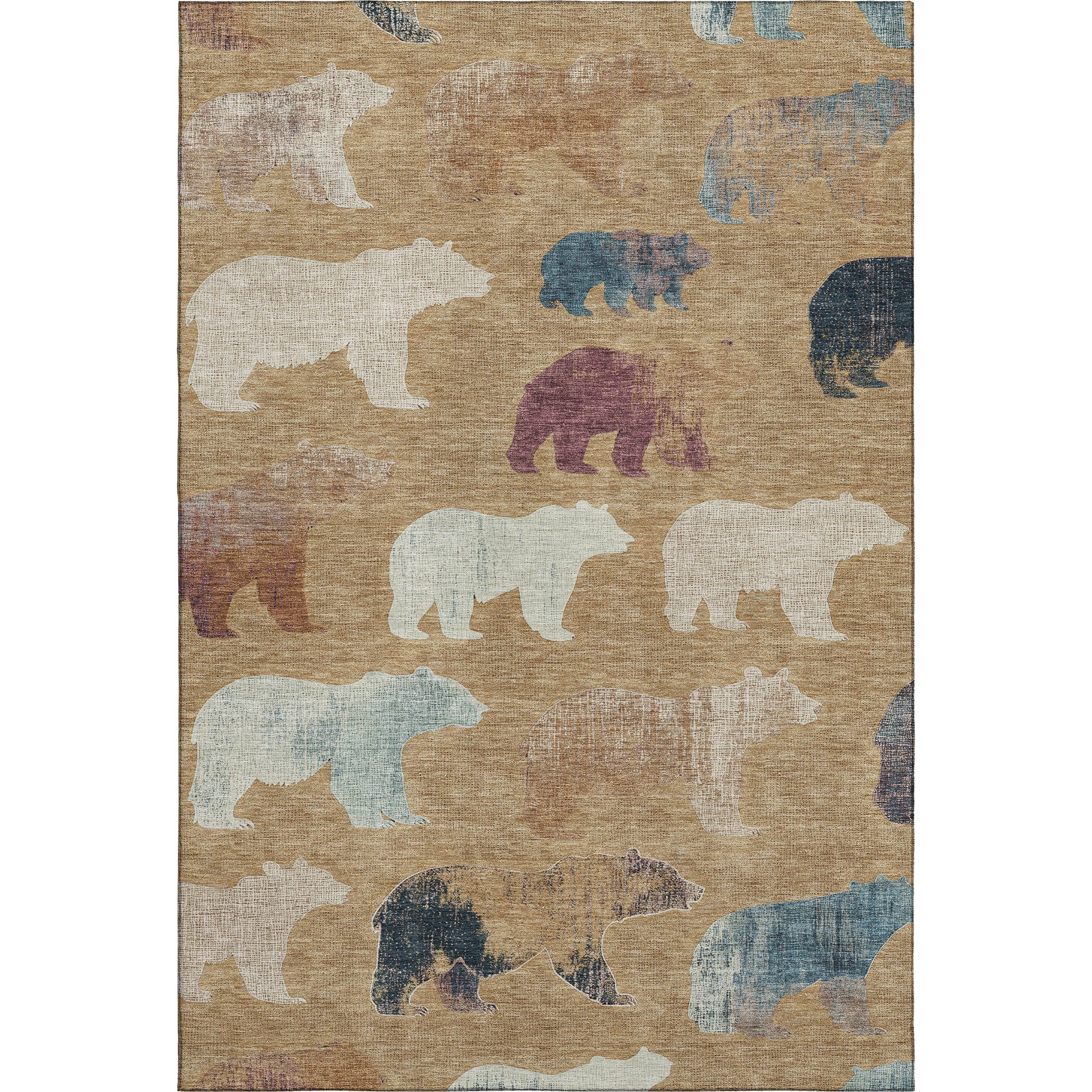 Porto Machine Washable Transitional Gold Rug 3' x 5' #shape_Rectangle