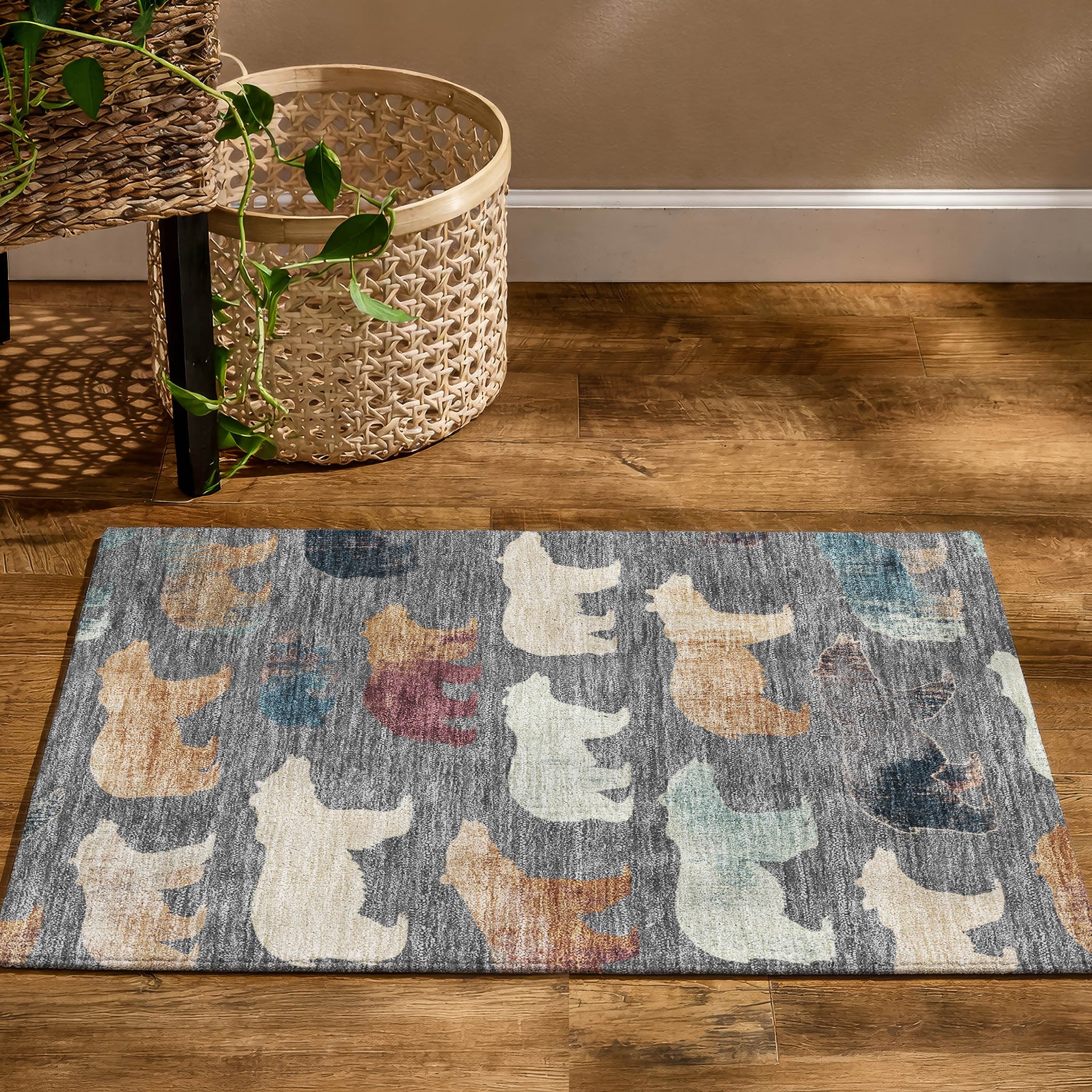 Porto Machine Washable Transitional Gray Rug 1'8" x 2'6" #shape_Rectangle