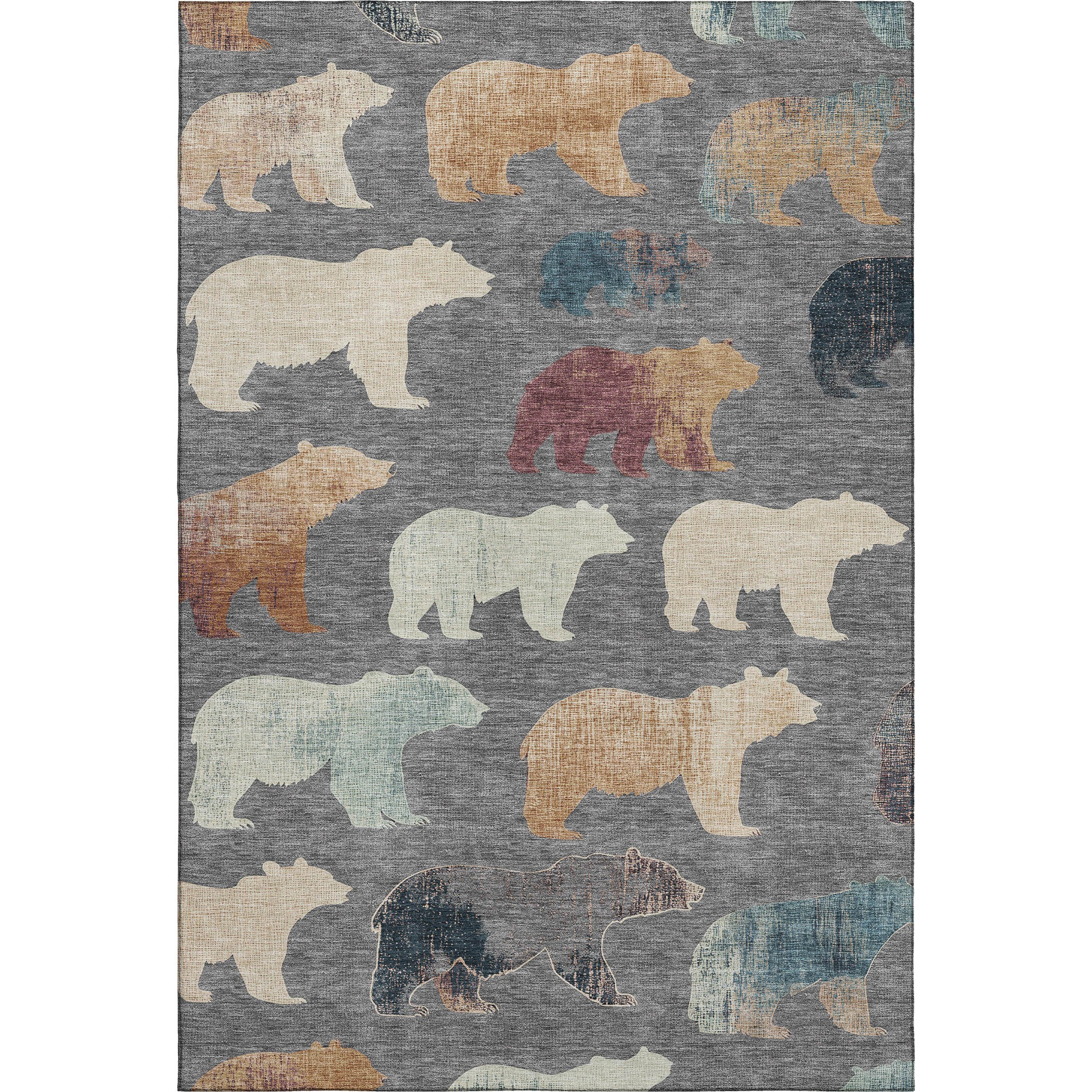 Porto Machine Washable Transitional Gray Rug 3' x 5' #shape_Rectangle