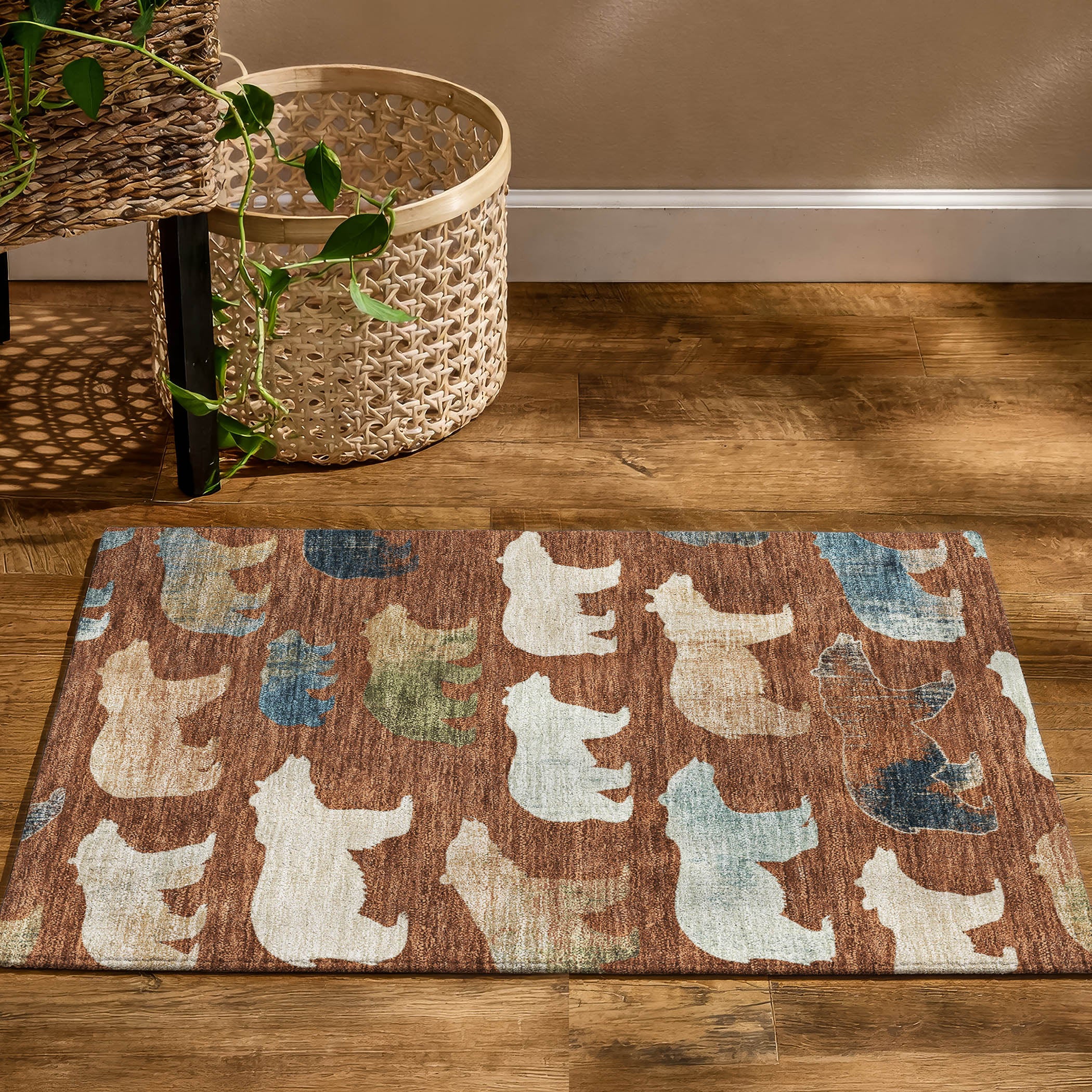 Porto Machine Washable Transitional Paprika Orange Rug 1'8" x 2'6" #shape_Rectangle