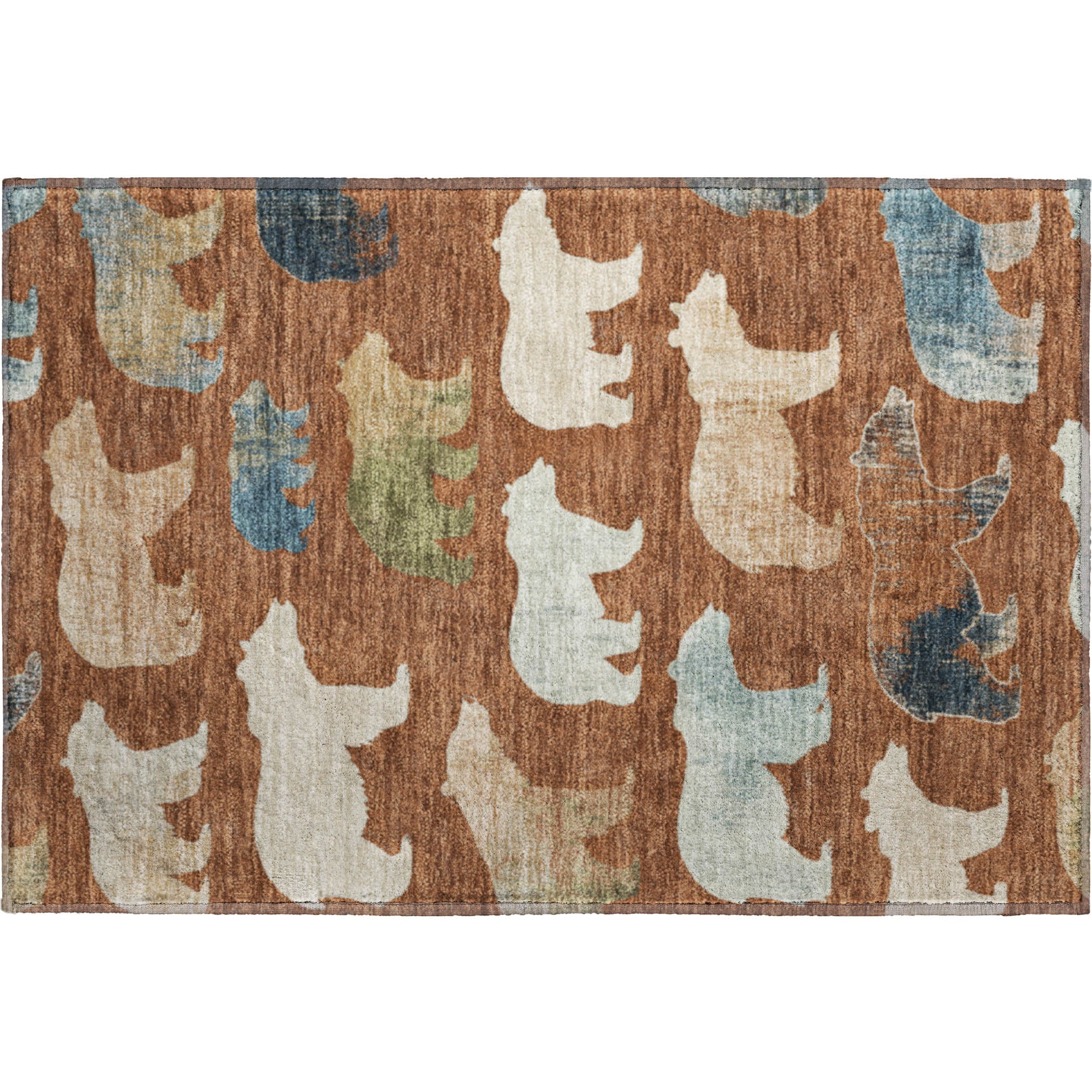 Porto Machine Washable Transitional Paprika Orange Rug 1'8" x 2'6" #shape_Rectangle