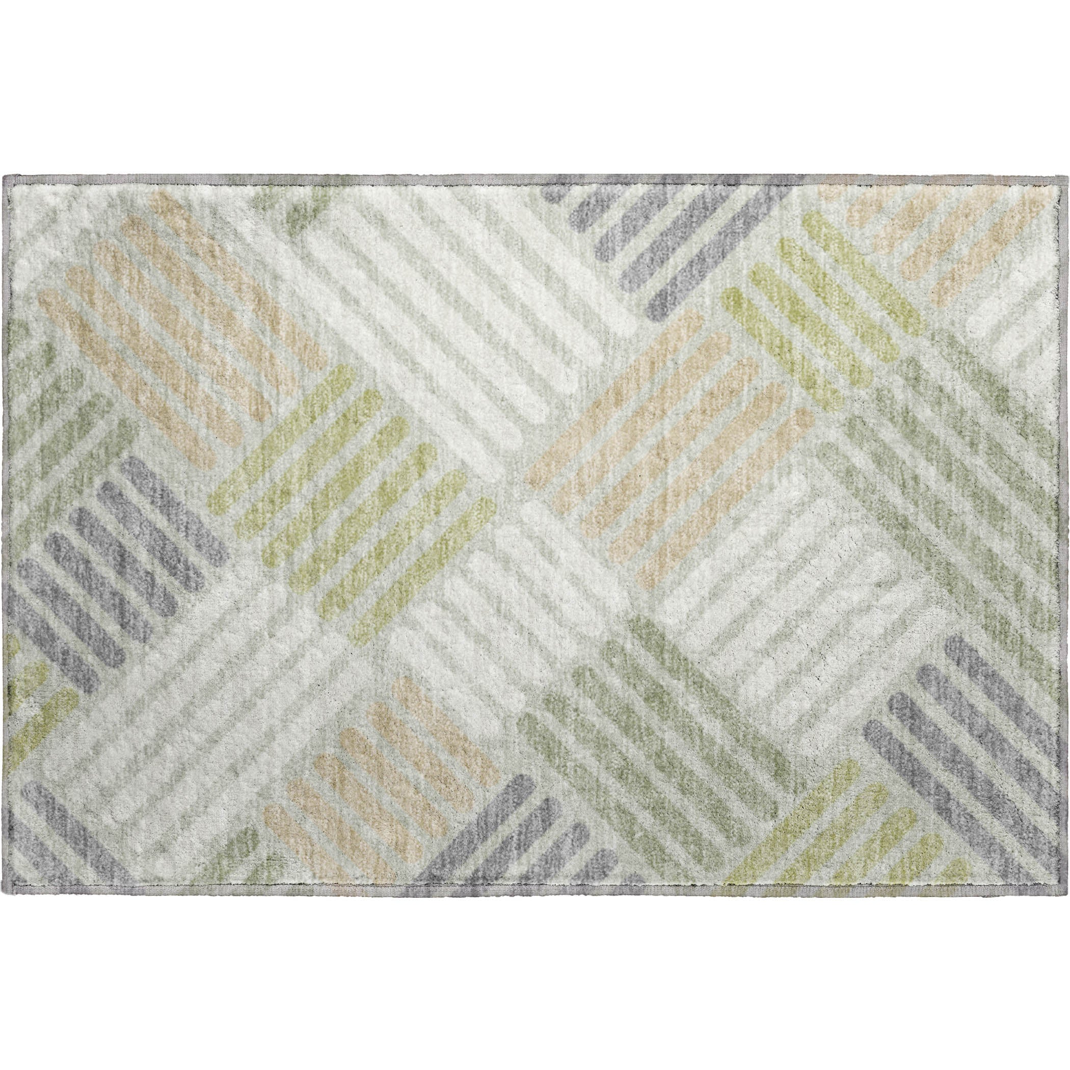 Tbilisi Machine Washable Transitional Aloe Green Rug 1'8" x 2'6" #shape_Rectangle