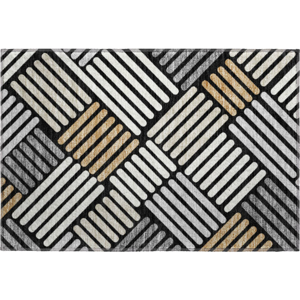 Tbilisi Machine Washable Transitional Black Rug 1'8" x 2'6"