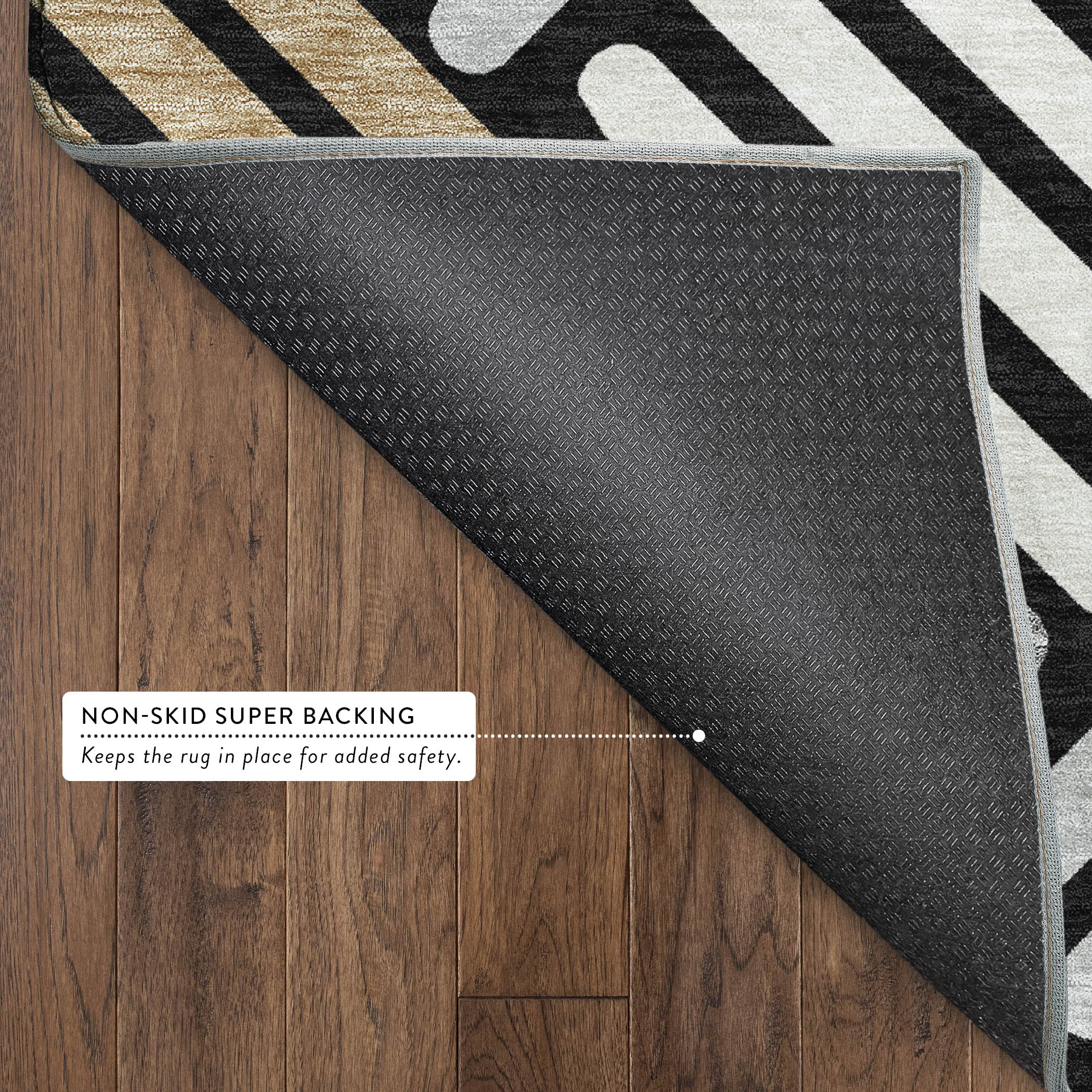 Tbilisi Machine Washable Transitional Black Rug 1'8" x 2'6" #shape_Rectangle