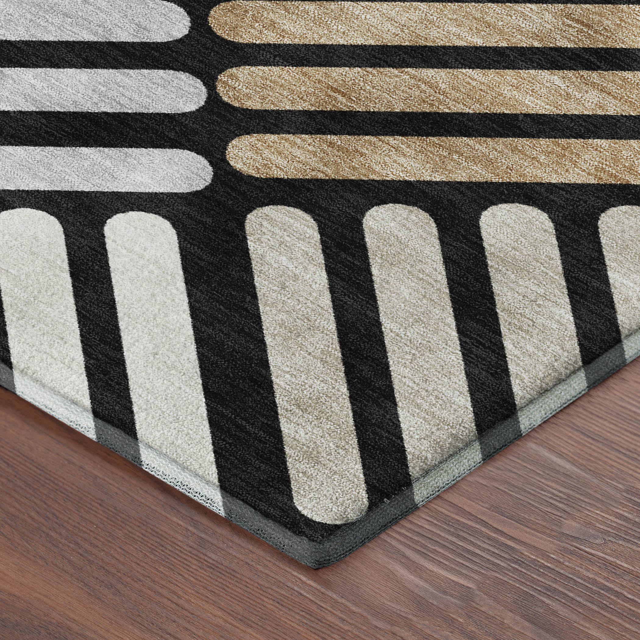 Tbilisi Machine Washable Transitional Black Rug 1'8" x 2'6" #shape_Rectangle