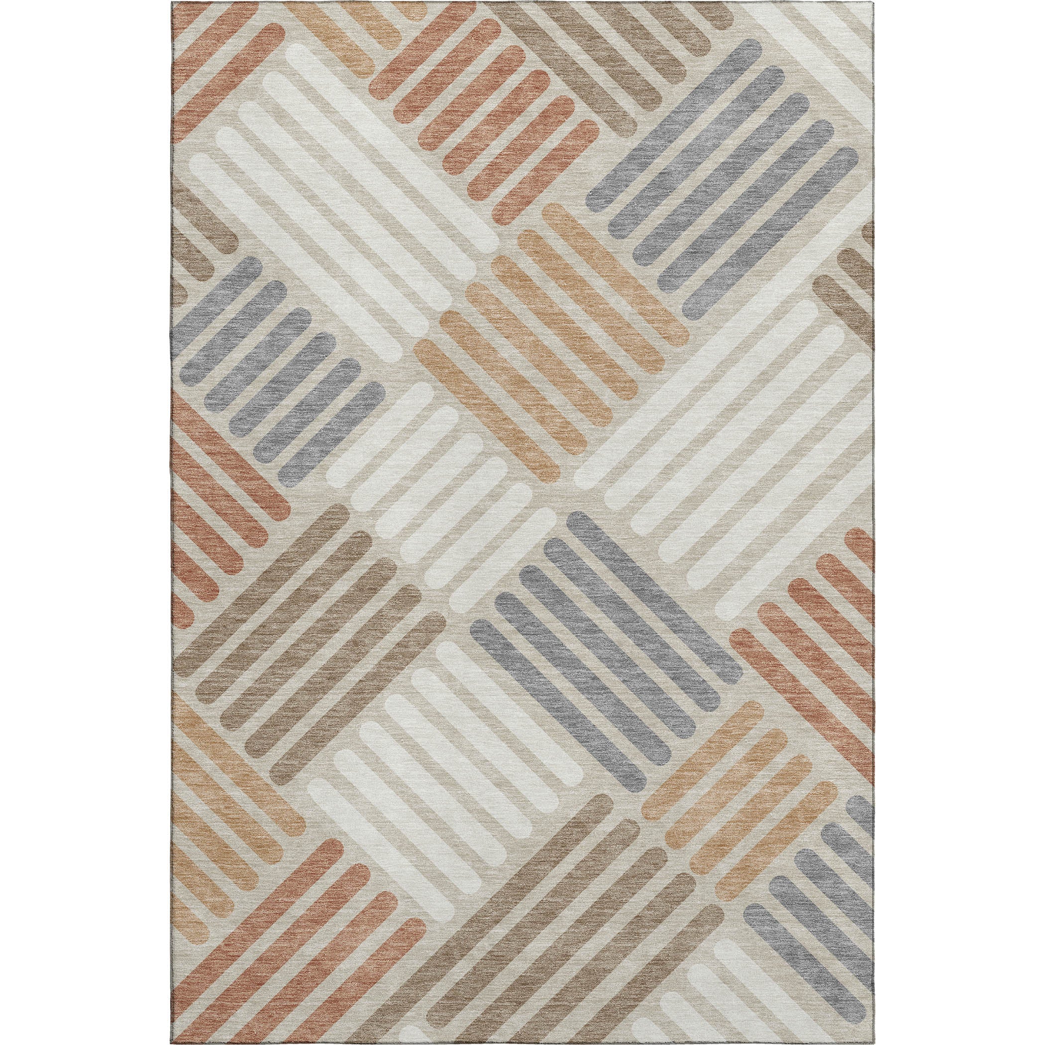Tbilisi Machine Washable Transitional Copper Orange Rug 3' x 5' #shape_Rectangle