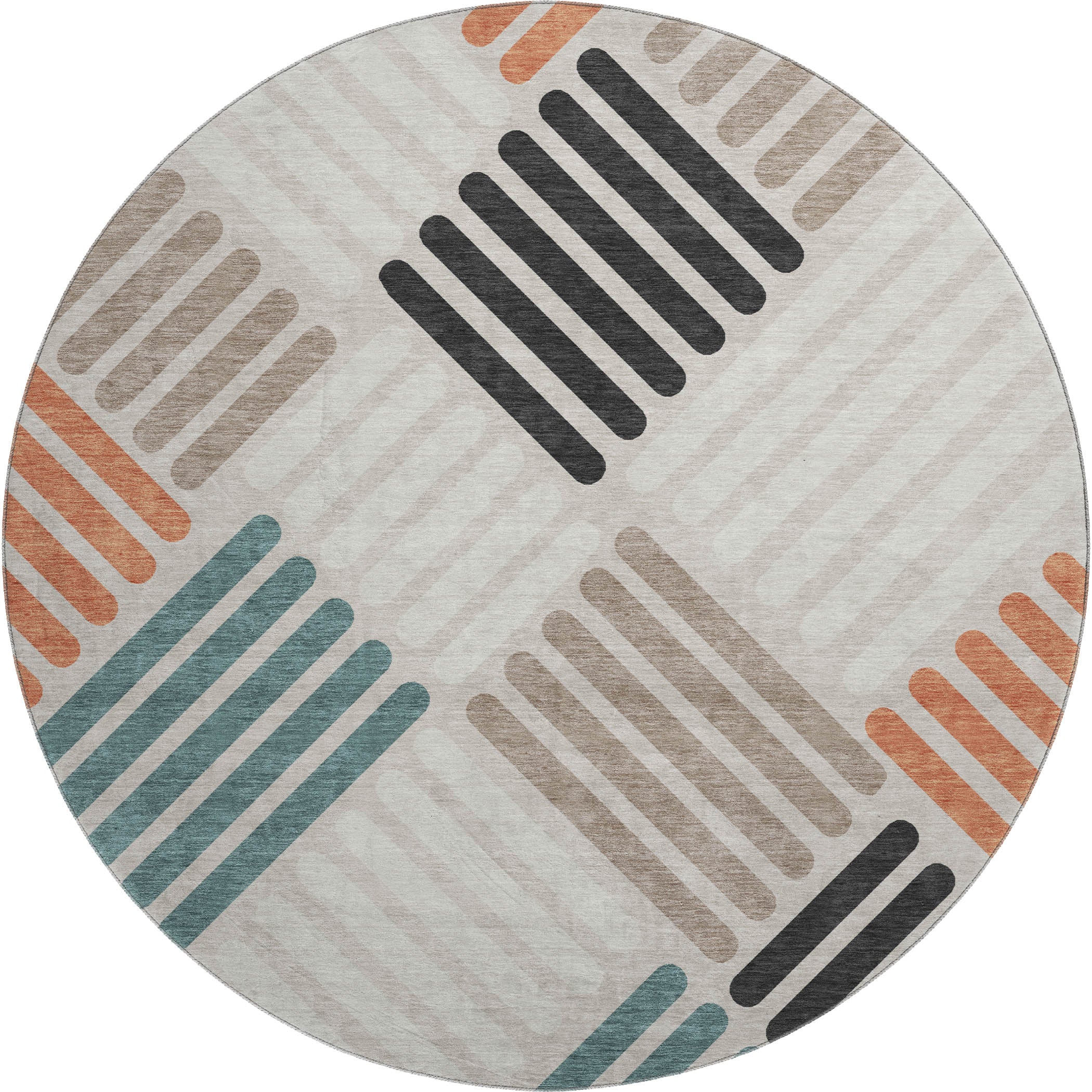 Tbilisi Machine Washable Transitional Dune Ivory Rug 8' x 8' #shape_Round
