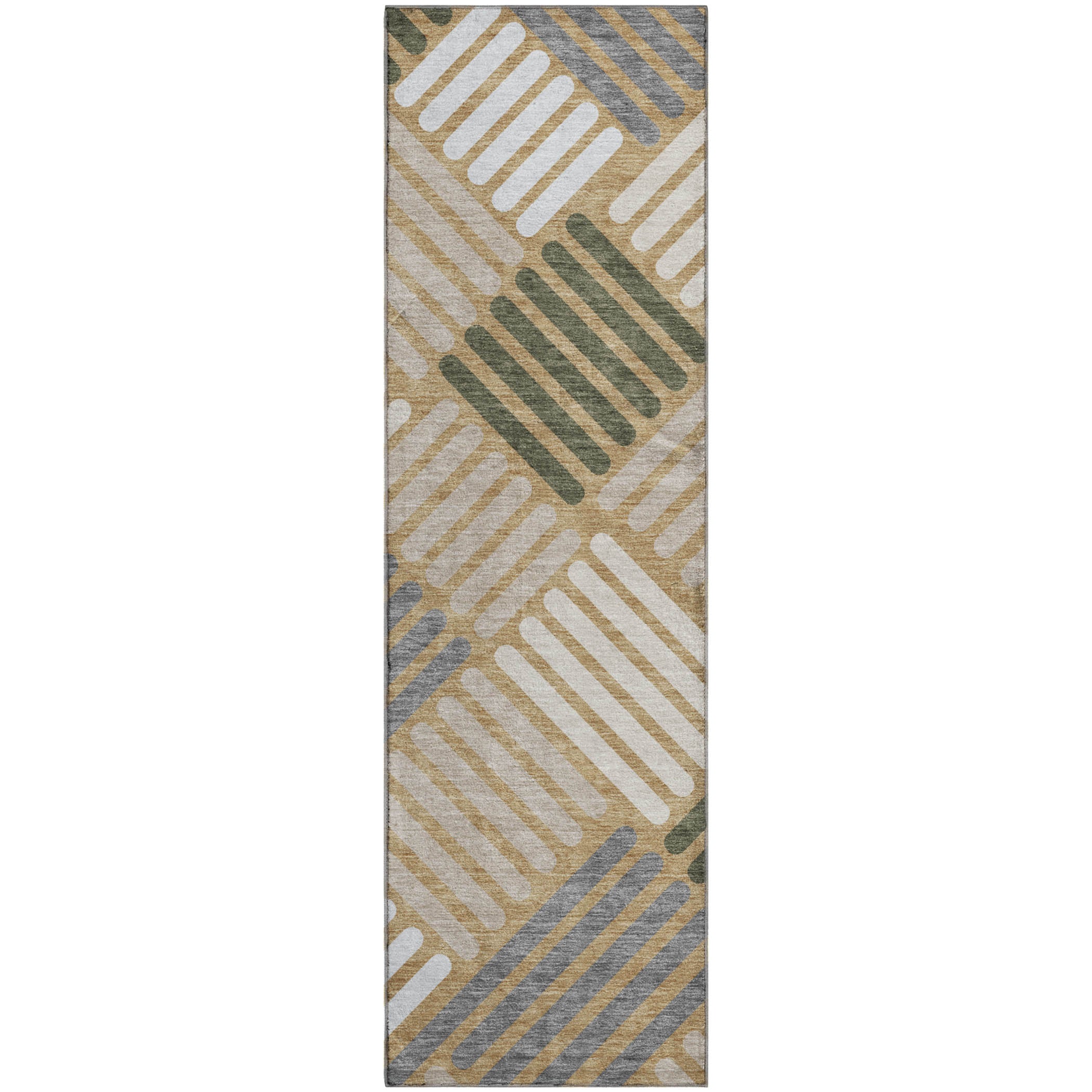 Tbilisi Machine Washable Transitional Gold Rug 2'3" x 7'6" #shape_Runner