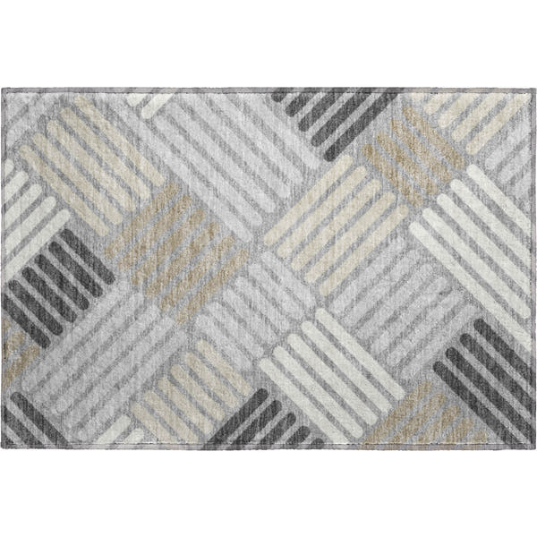 Tbilisi Machine Washable Transitional Gray Rug 1'8" x 2'6"