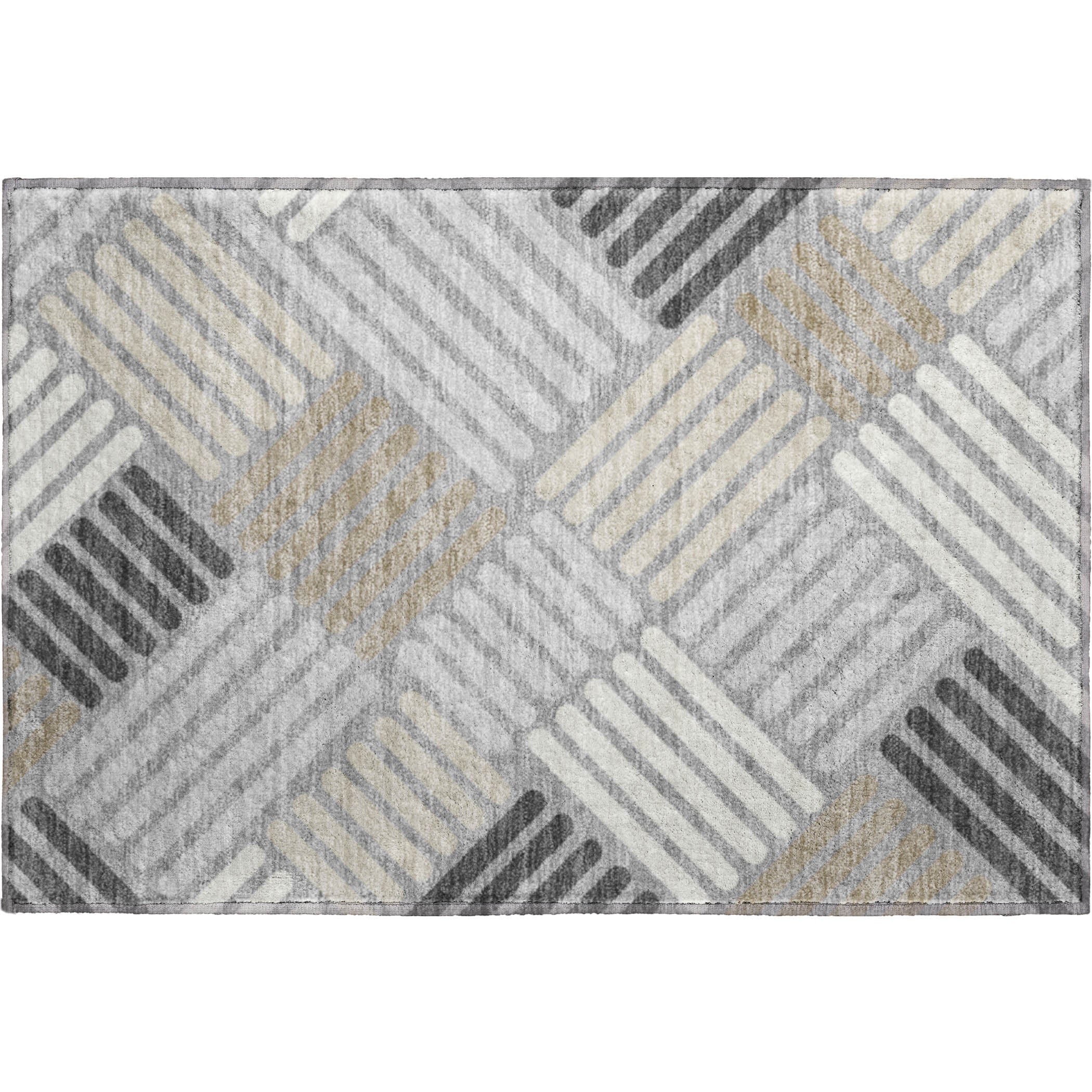 Tbilisi Machine Washable Transitional Gray Rug 1'8" x 2'6" #shape_Rectangle