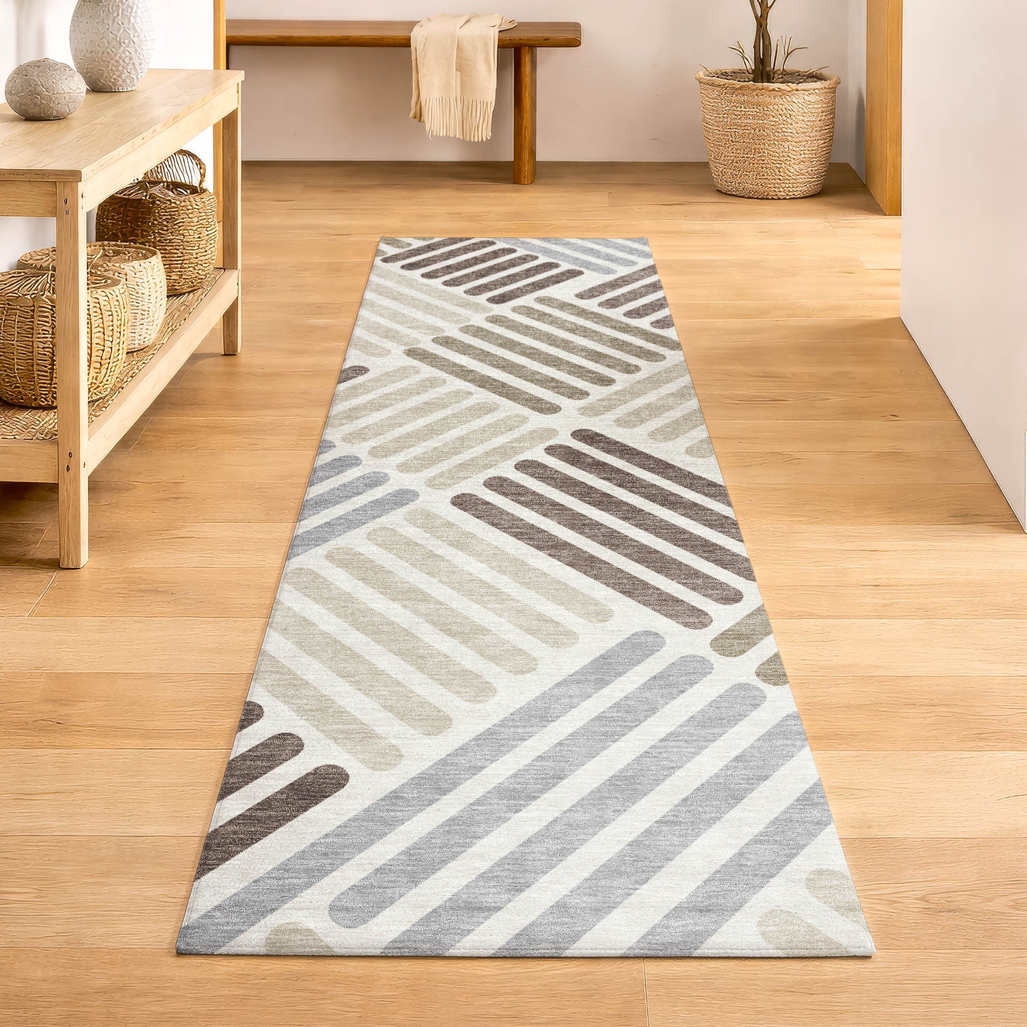 Tbilisi Machine Washable Transitional Ivory Rug 2'3" x 7'6" #shape_Runner